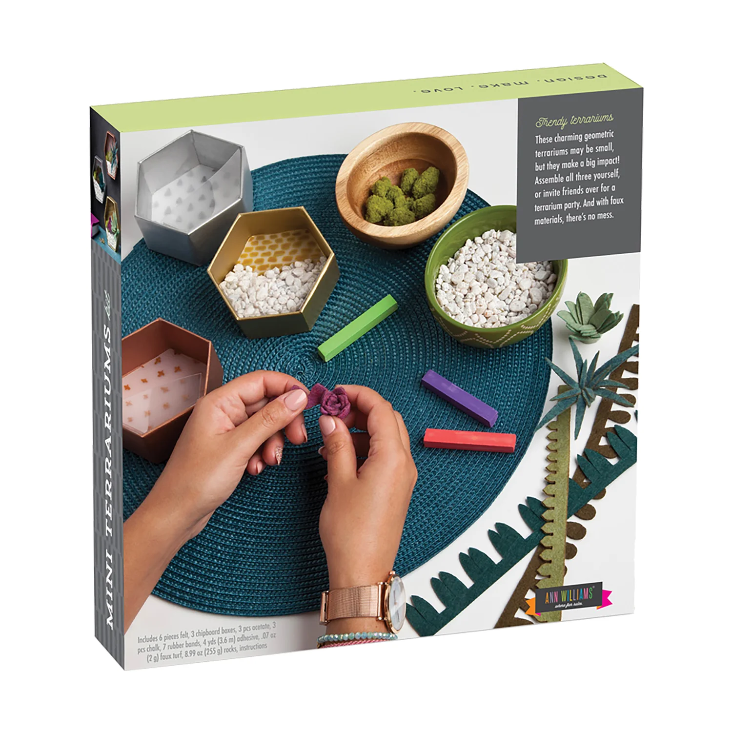 Craft Crush Mini Terrariums Kit - Create Felt Succulent Displays - Image 4