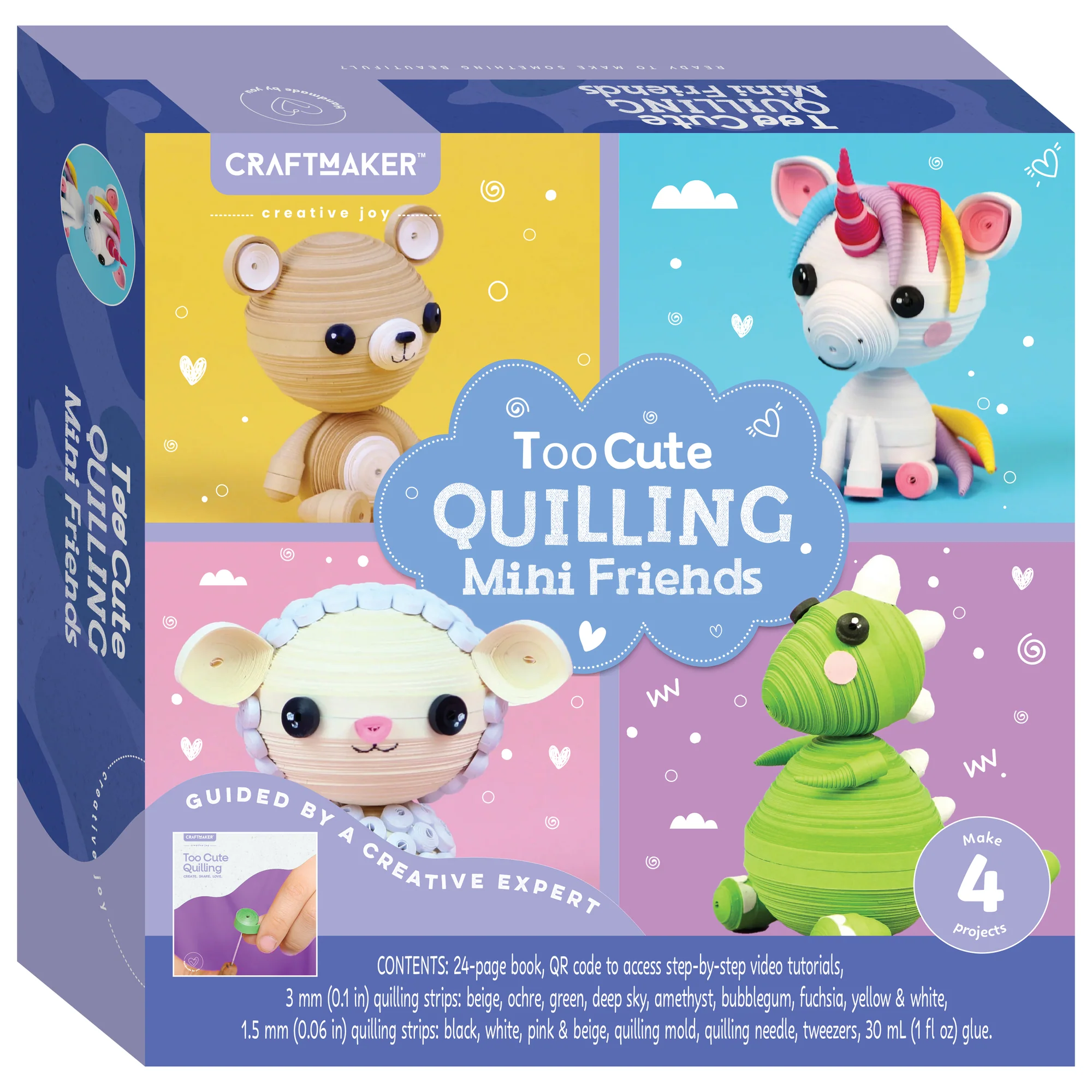 Craft Maker Too Cute Quilling Mini Friends 3D Paper Craft Kit