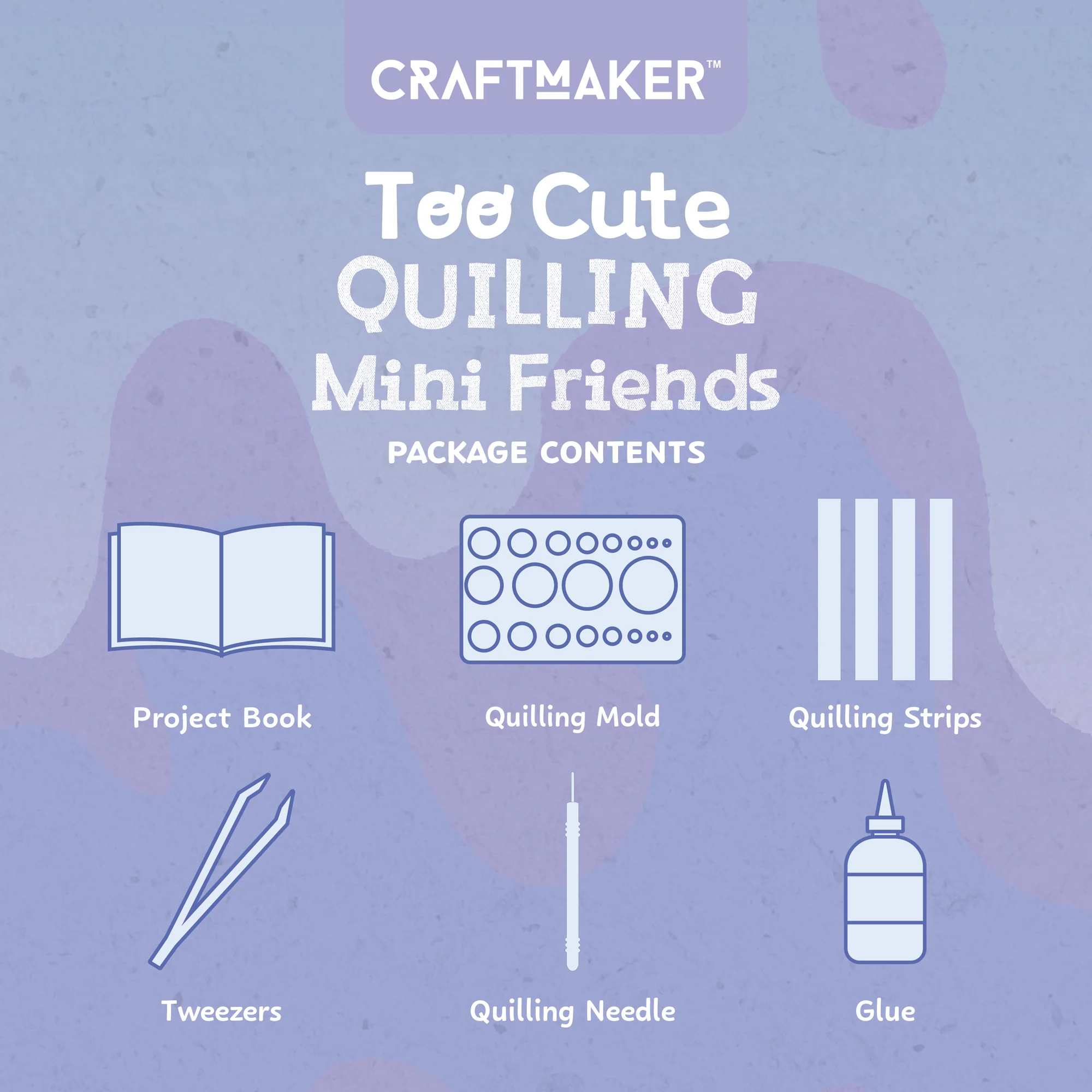 Craft Maker Too Cute Quilling Mini Friends 3D Paper Craft Kit - Image 2