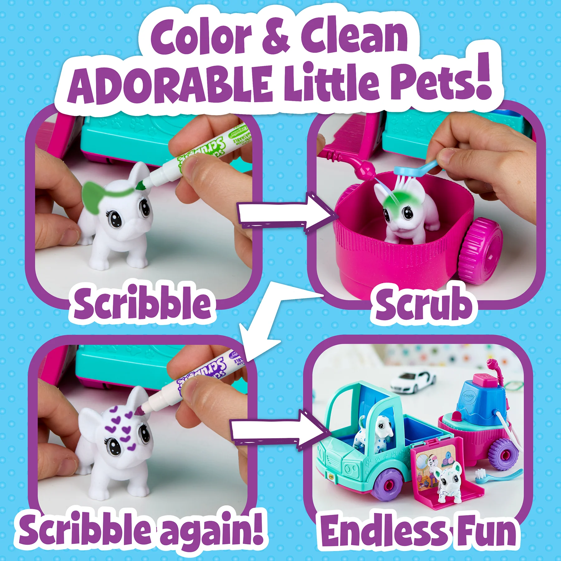 Crayola Scribble Scrubbie Pets Grooming Truck Playset - Image 7