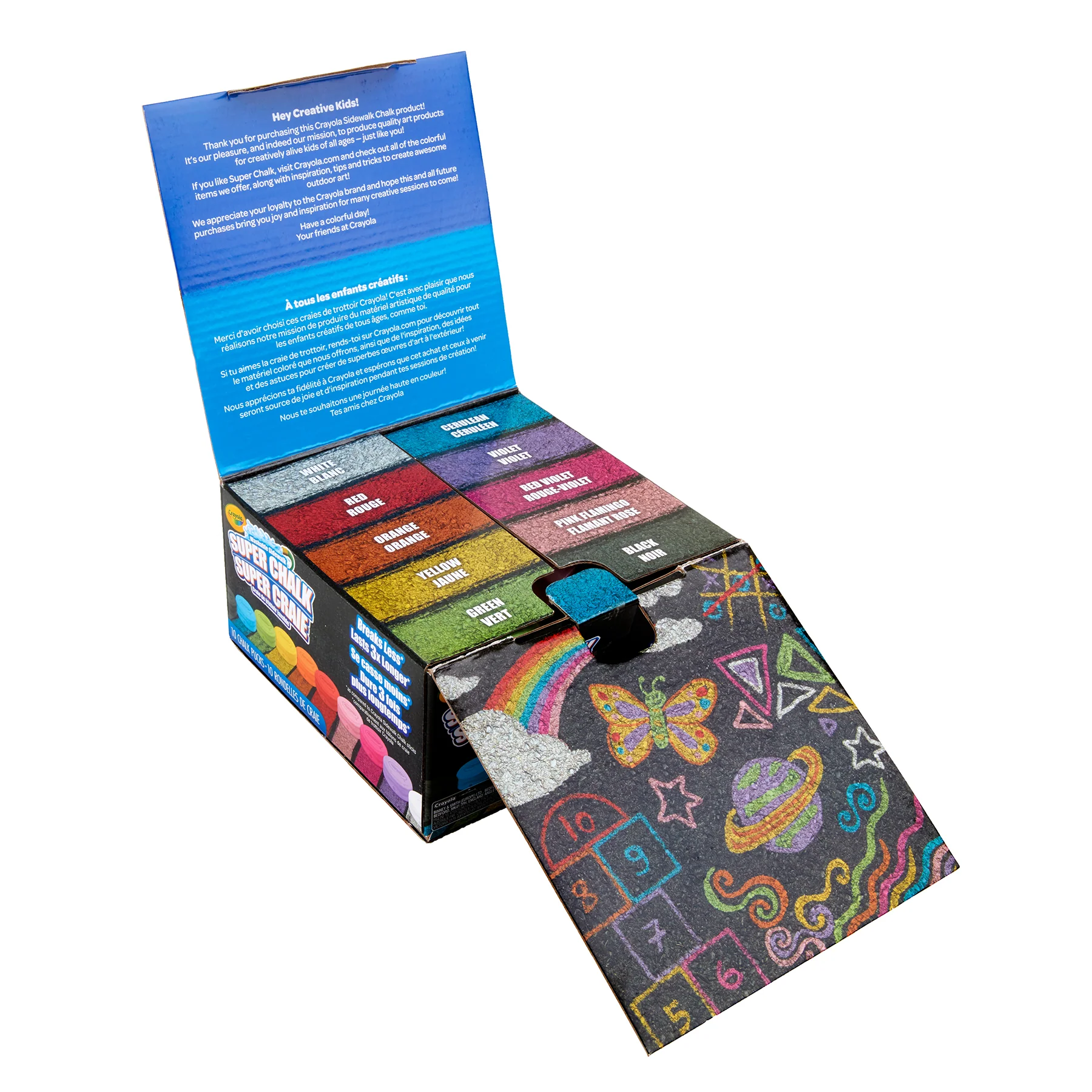 Crayola Super Chalk Rainbow Creativity Set - 10 Vibrant Colors - Image 5