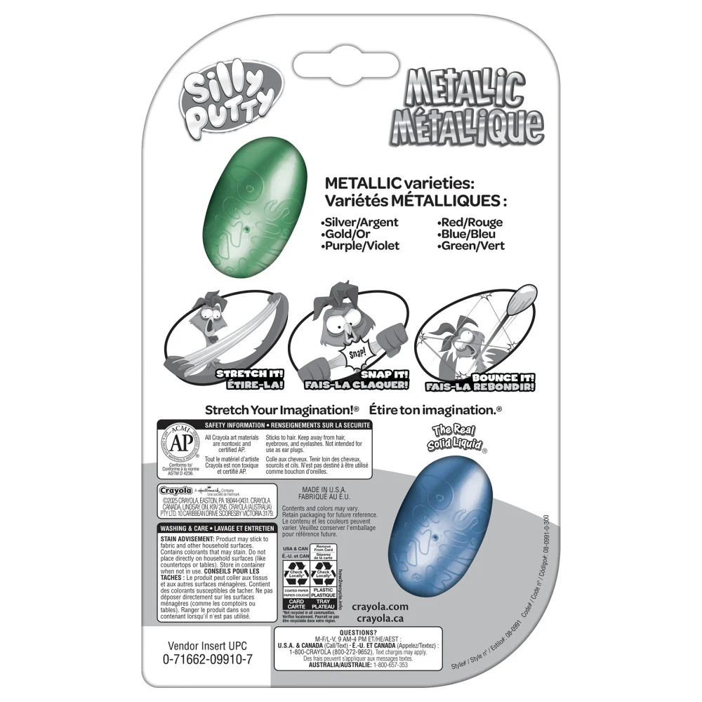 Crayola Silly Putty Metallic Eggs - Assorted Colors, 8 Pack - Image 3