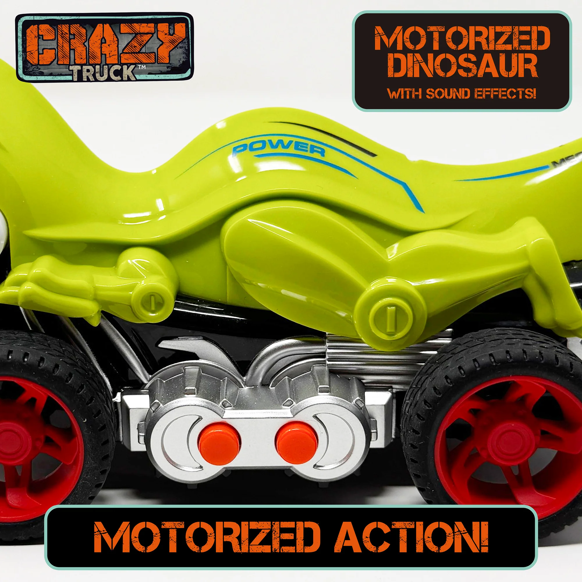 Crazy Truck Motorized Dinosaur - Roaring Green Dino Toy Vehicle for Kids 3+ - Image 4