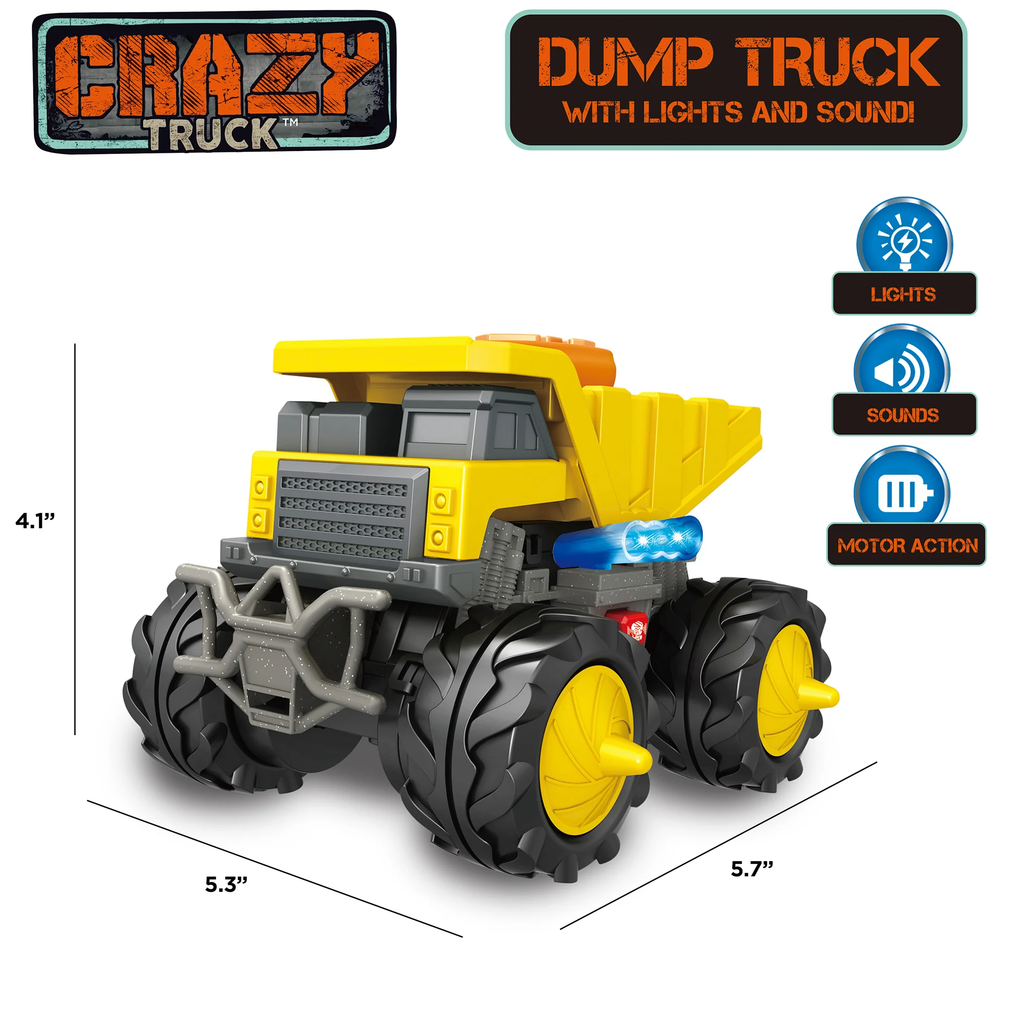 Thin Air Brands Crazy Truck - Motorized Dump Truck with Stunts, Lights, and Sounds for Kids 3+ - Image 2