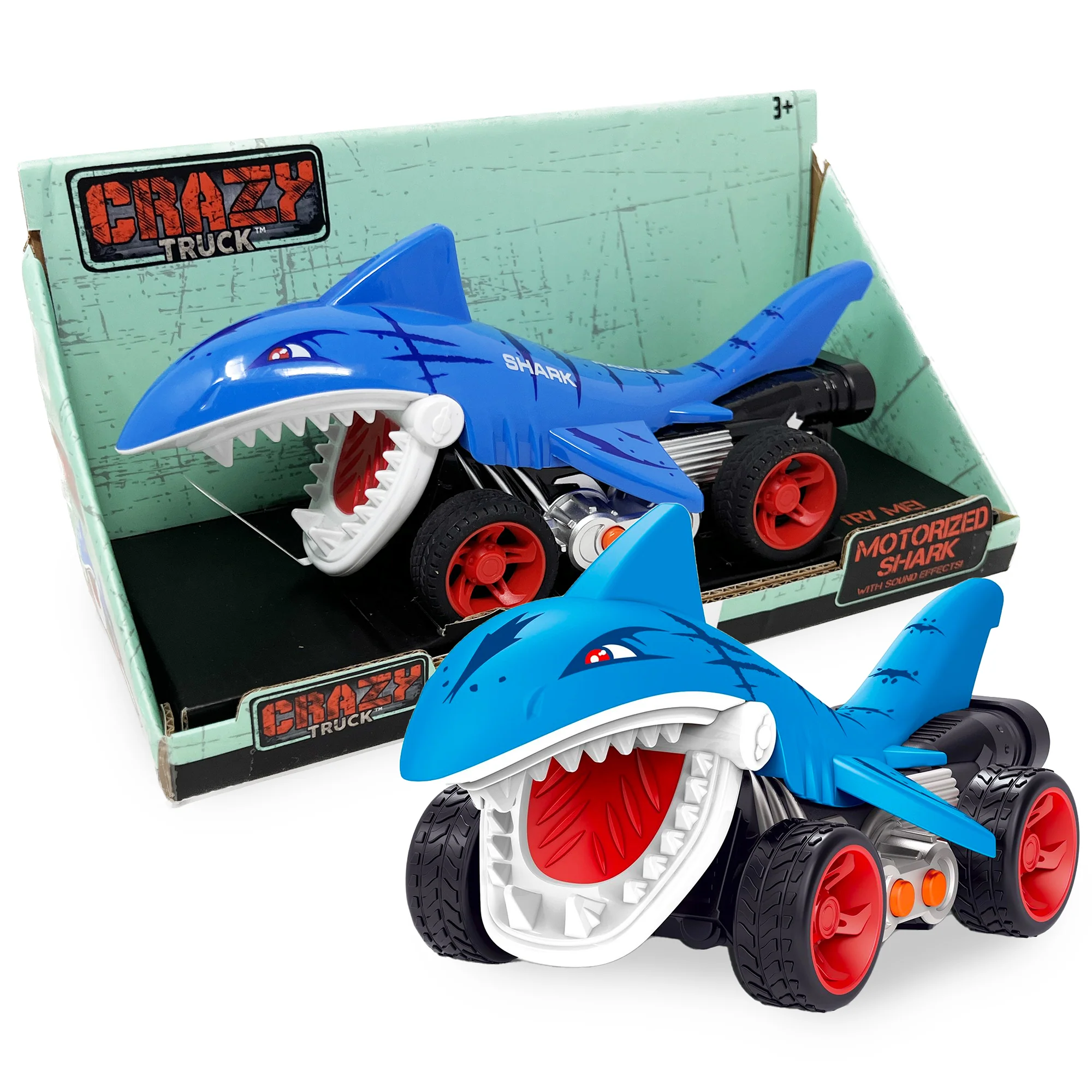 Thin Air Brands Crazy Truck - Motorized Shark-Themed Stunt Vehicle with Sounds