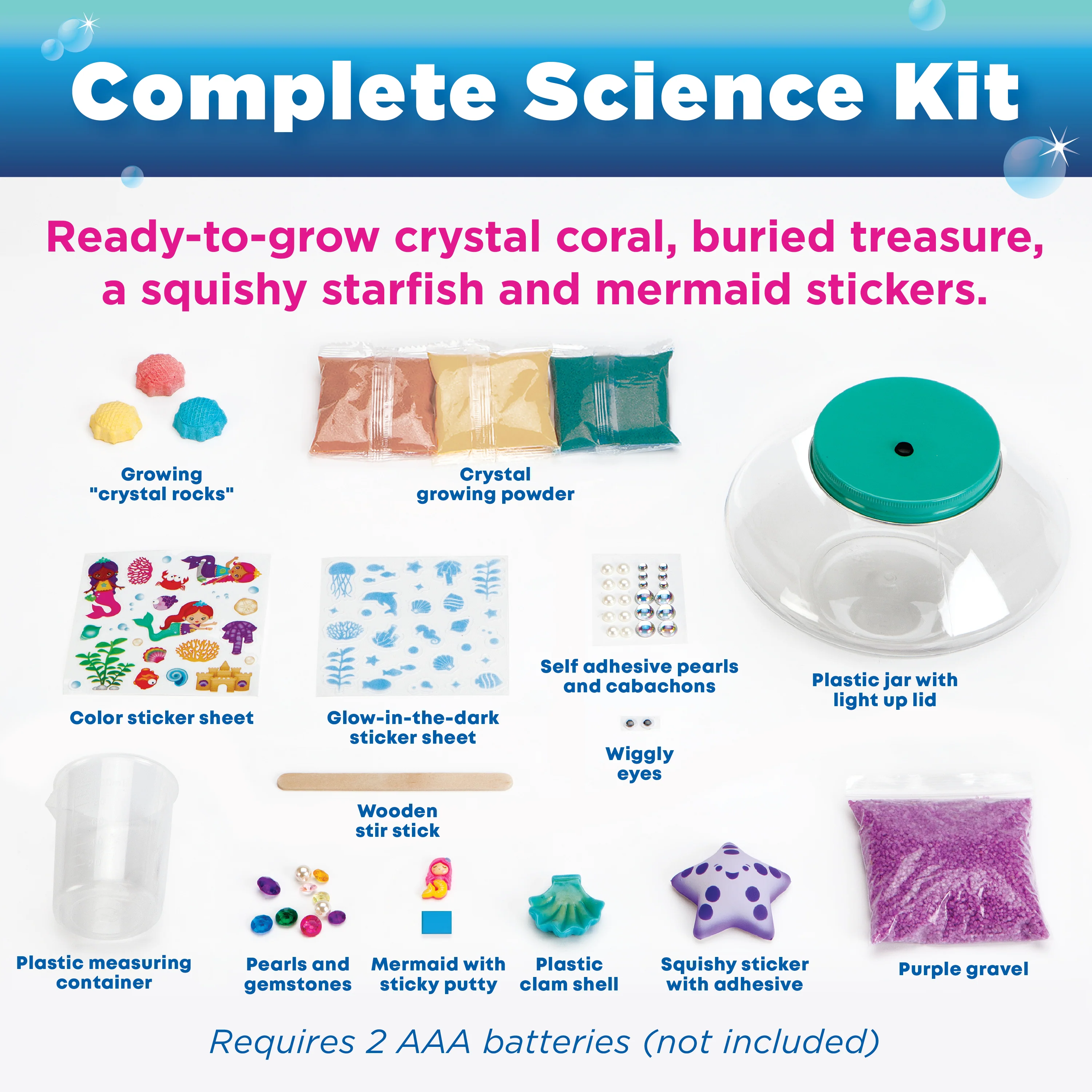 Creativity for Kids Crystal Mermaid Terrarium - Grow Your Own Crystals - Image 3