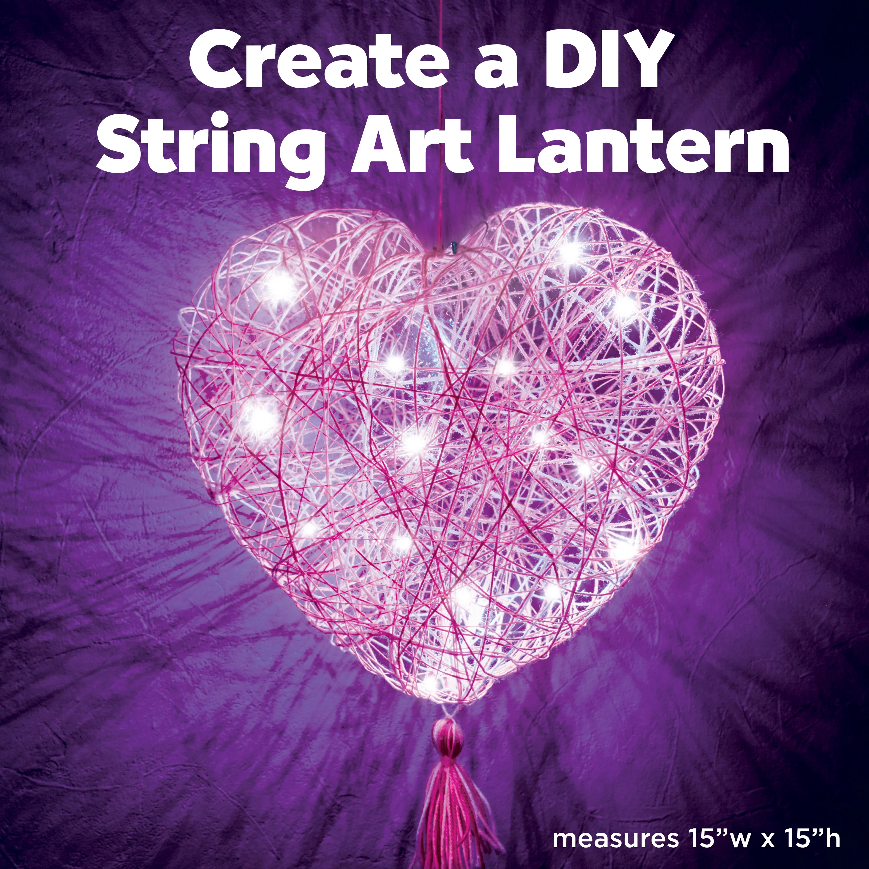 Creativity for Kids Heart Light String Art Lantern Kit - Image 2