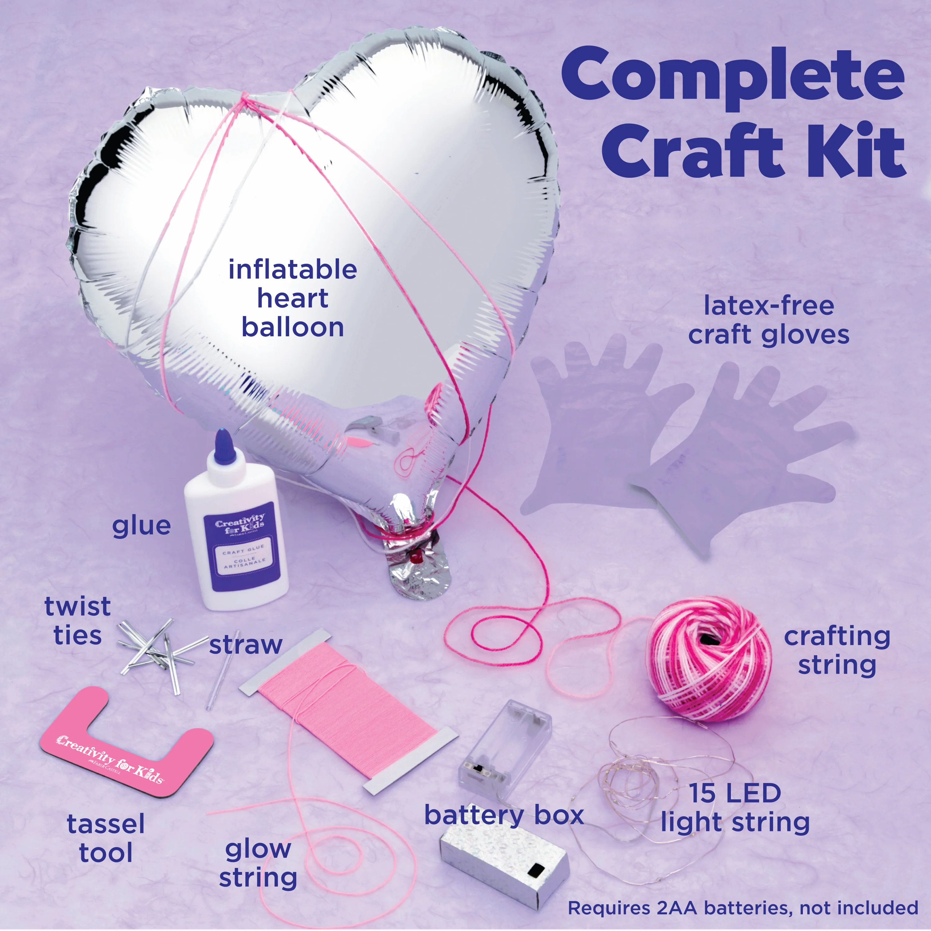 Creativity for Kids Heart Light String Art Lantern Kit - Image 3
