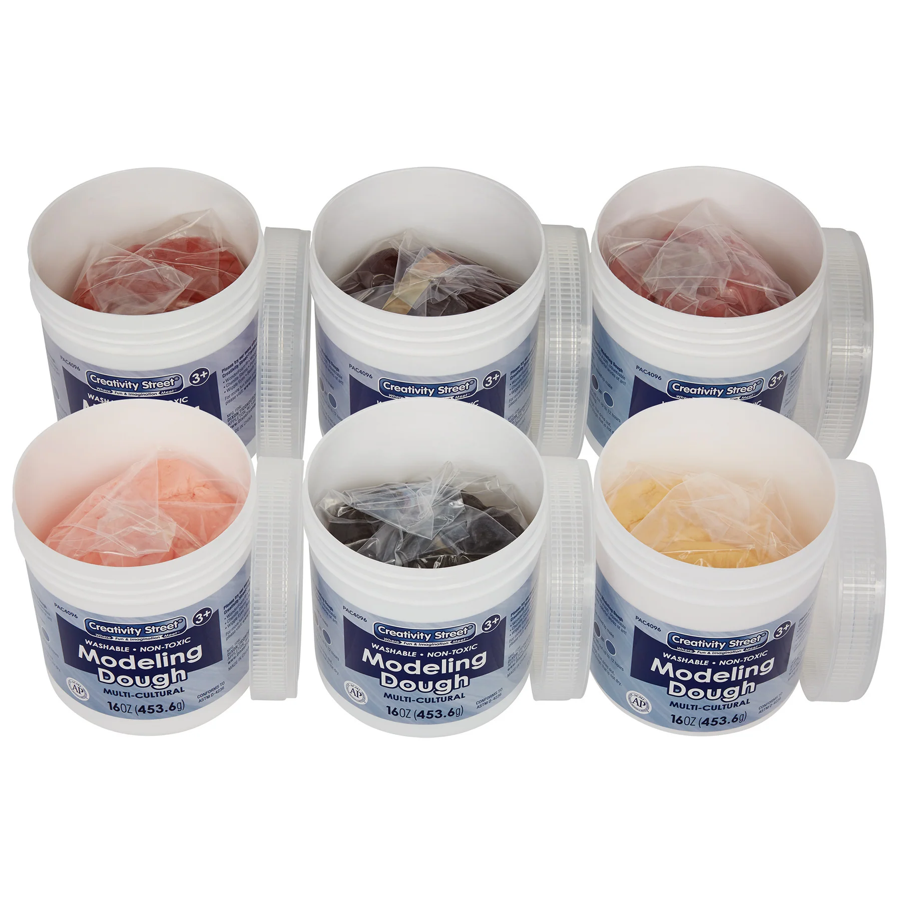 Creativity Street® Modeling Dough, 6 Multi-Cultural Assortment, 1 lb. Per Color, 6 Pieces - Image 4