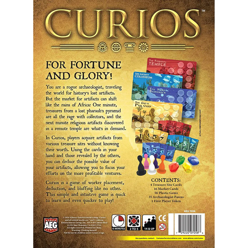 Curios Archaeologist Worker Placement Board Game by AEG, Ages 14+ - Image 3