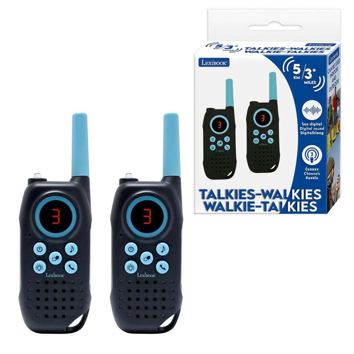 AdventureTech Kids' Long-Range Digital Walkie Talkies - Dual-Set - Vibrant Yellow - Image 2