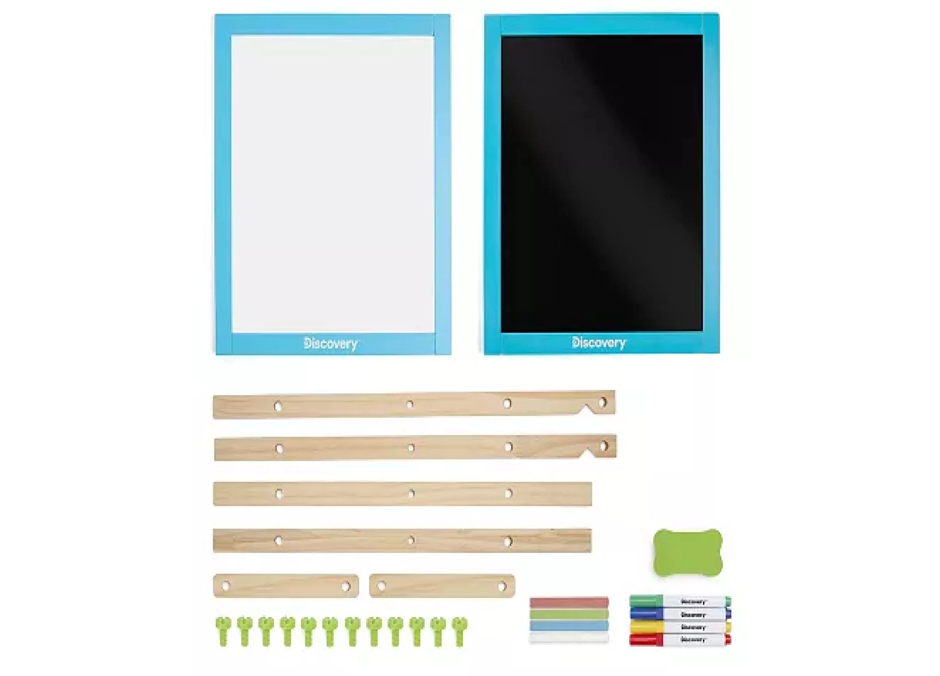 Discovery Kids 2-In-1 Easel Wood Art Center With Whiteboard And Chalkboard - Image 4