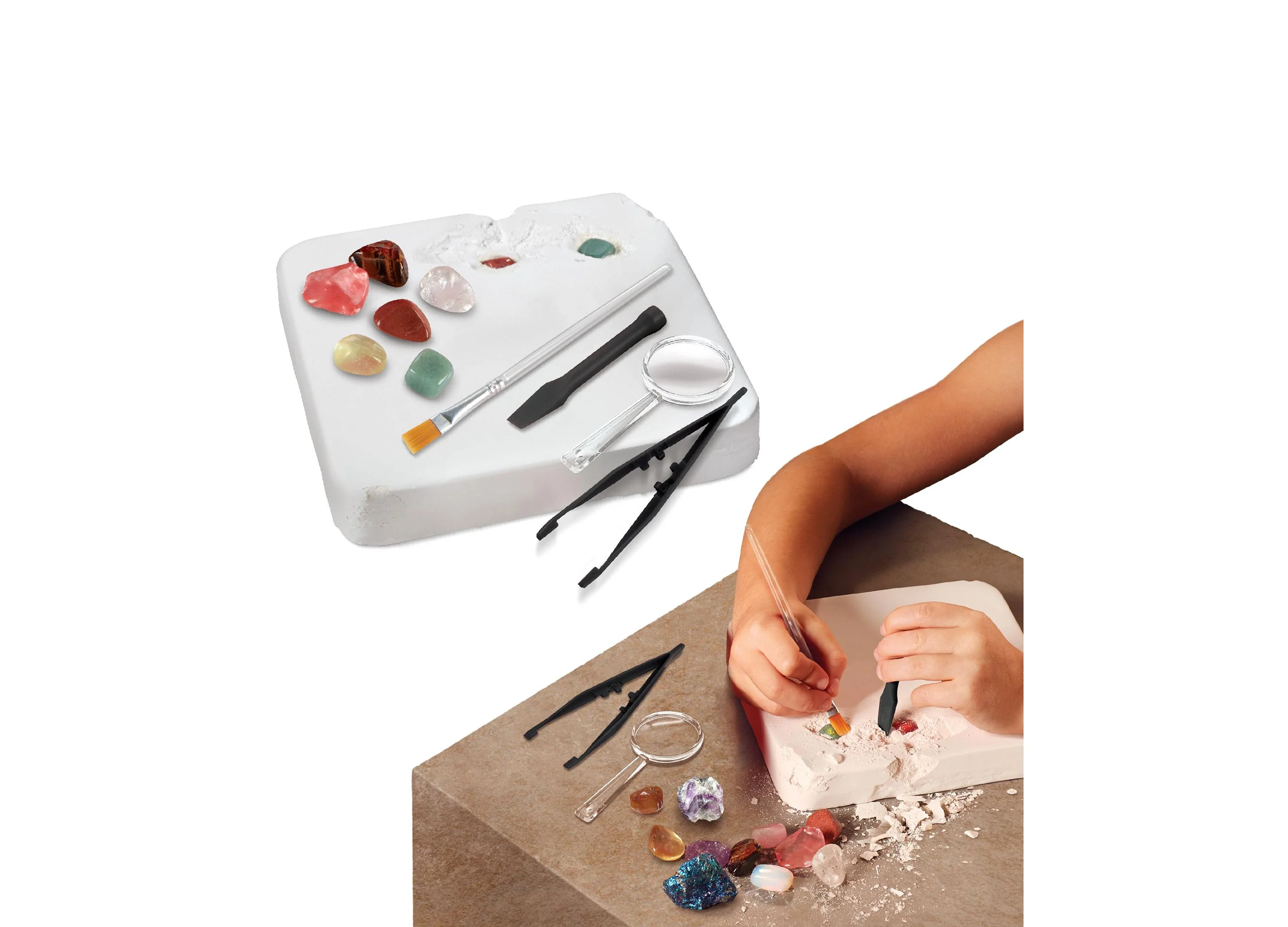 Discovery Kids Mindblown Gemstone Excavation Kit With 10 Semi-Precious Minerals And Crystals - Image 3