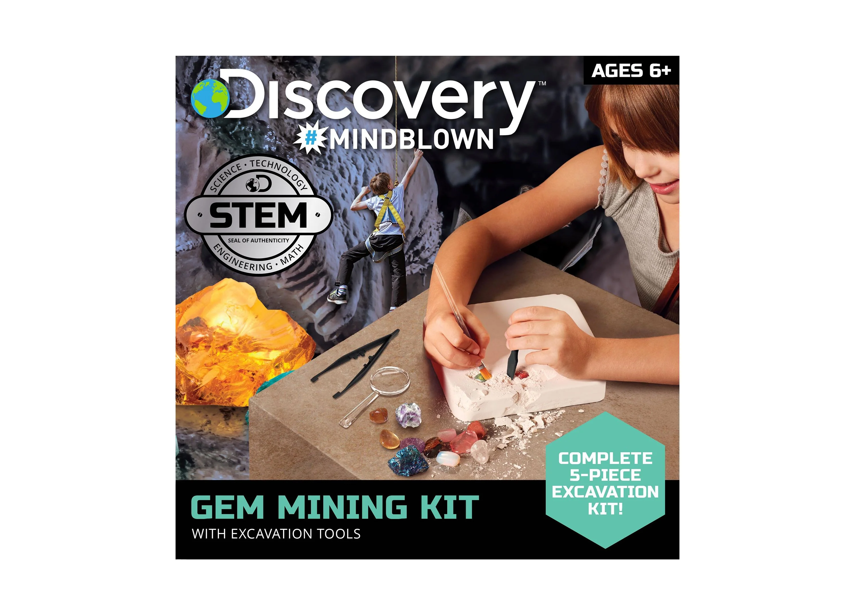 Discovery Kids Mindblown Gemstone Excavation Kit With 10 Semi-Precious Minerals And Crystals - Image 4