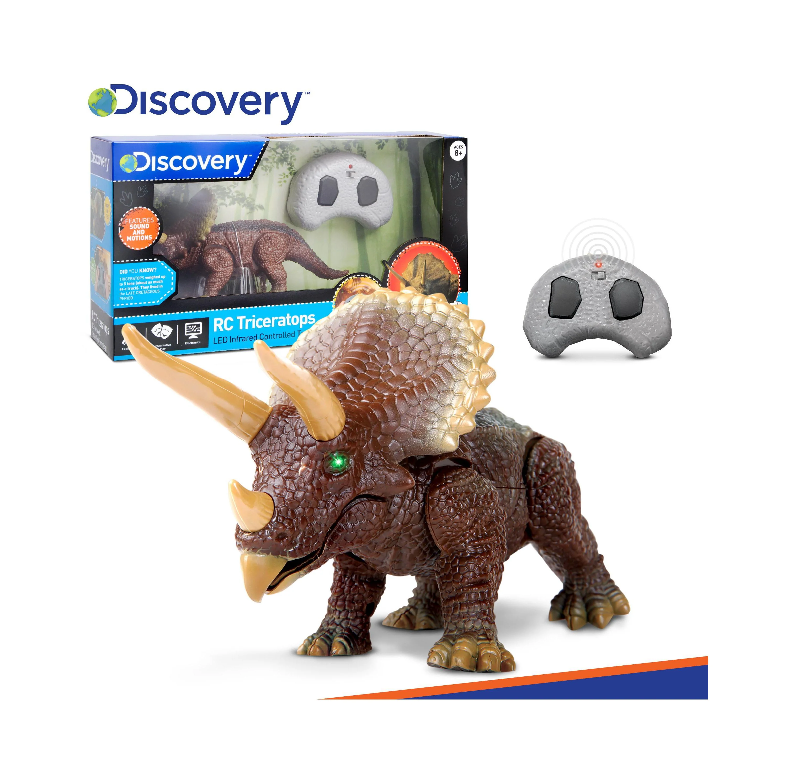Discovery Kids Remote Control Triceratops Dinosaur, Interactive Toy - Image 10