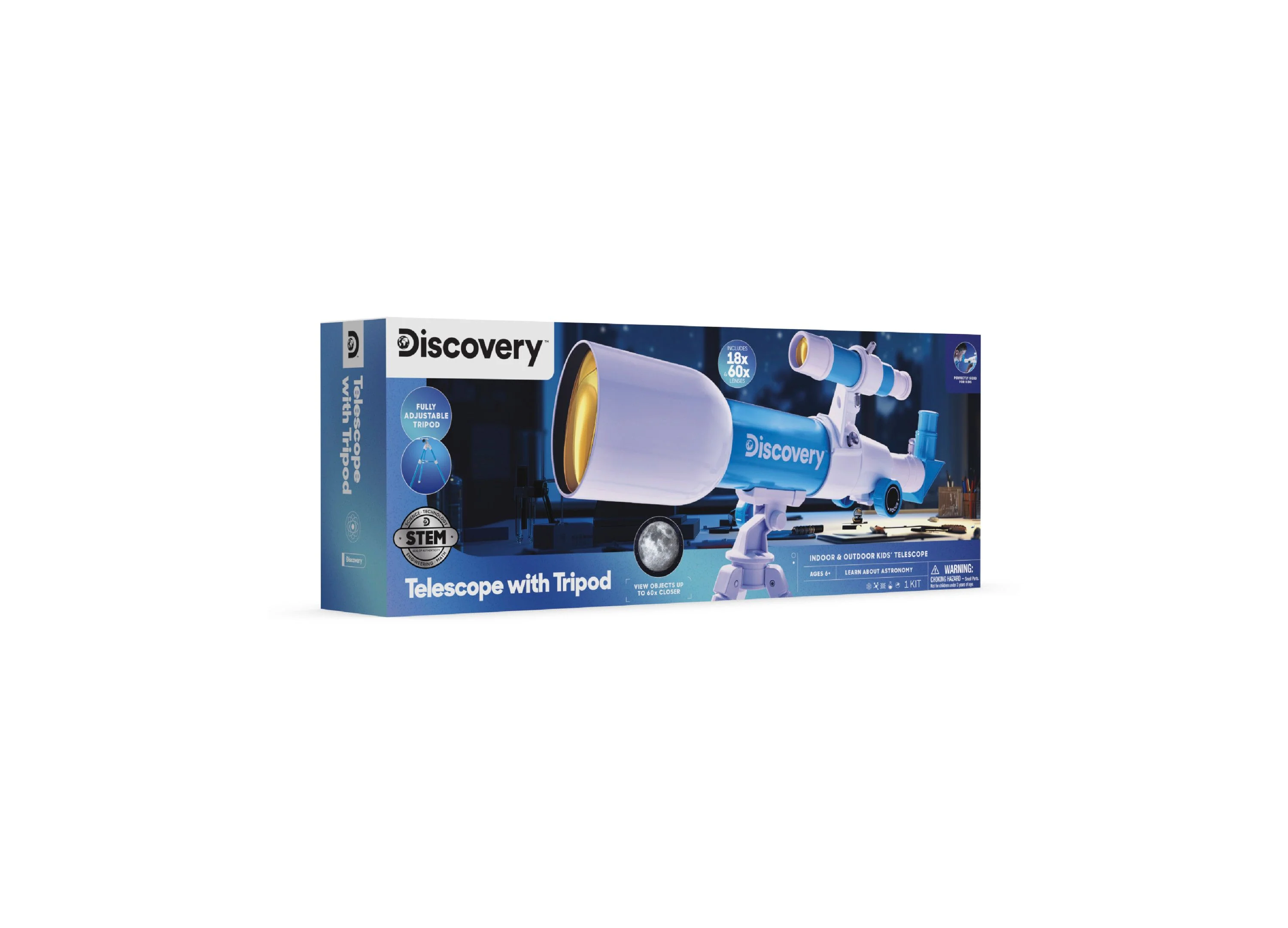 Discovery Kids Telescope With Tripod 18x And 60x Magnification Lenses - Image 4