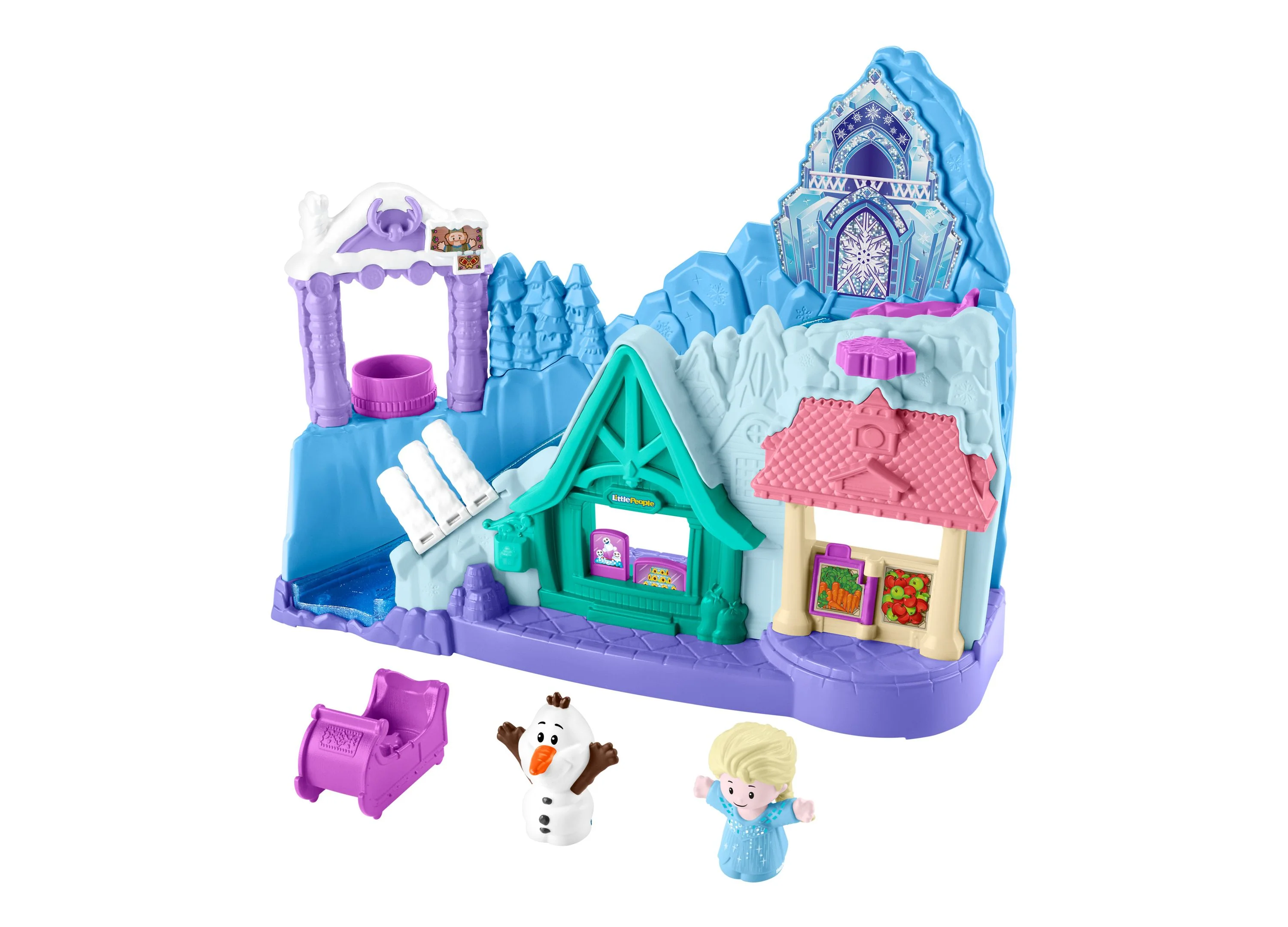 Disney Frozen Arendelle Sledding Adventures Little People Playset with Elsa & Olaf Figures