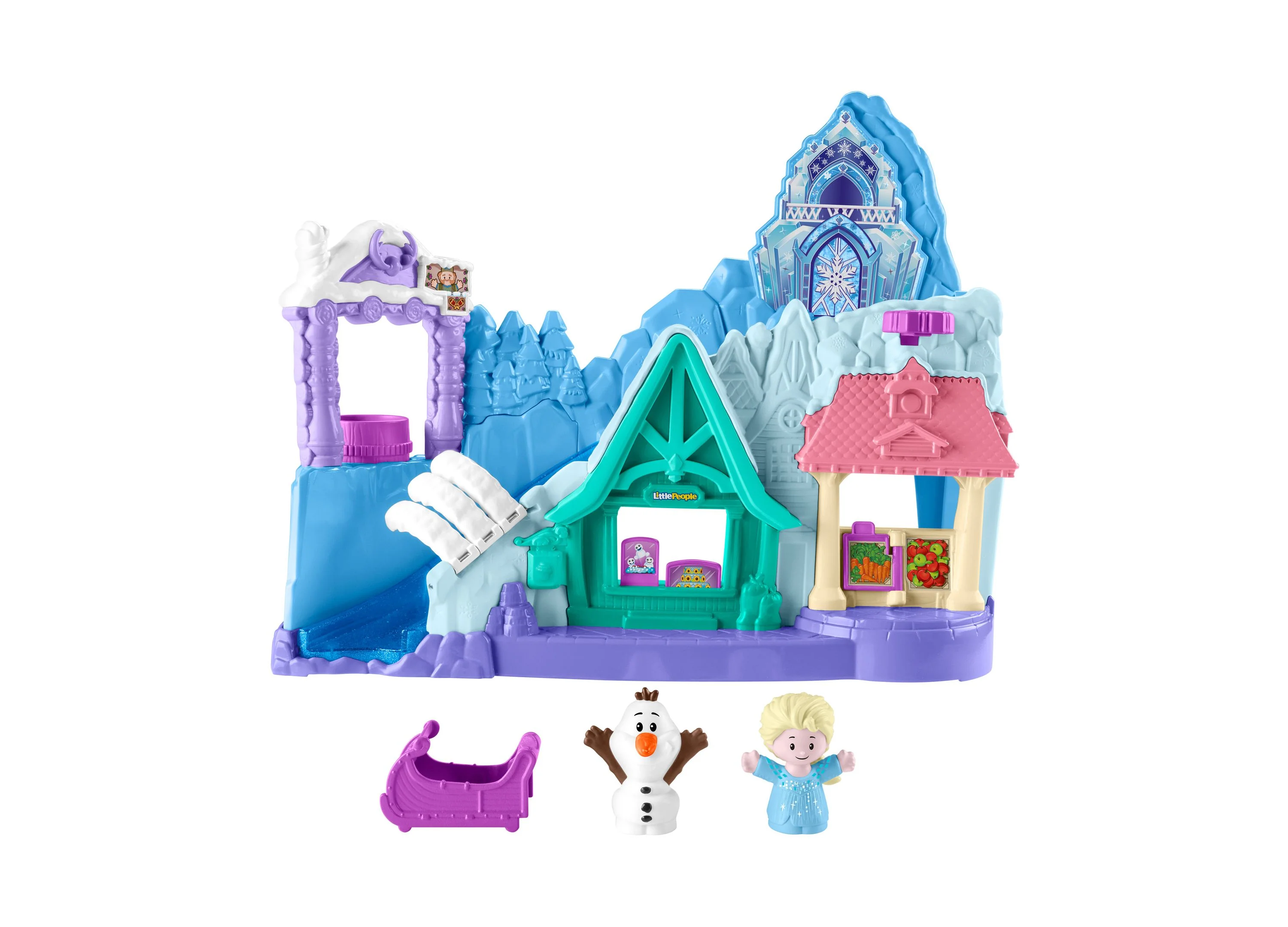 Disney Frozen Arendelle Sledding Adventures Little People Playset with Elsa & Olaf Figures - Image 5