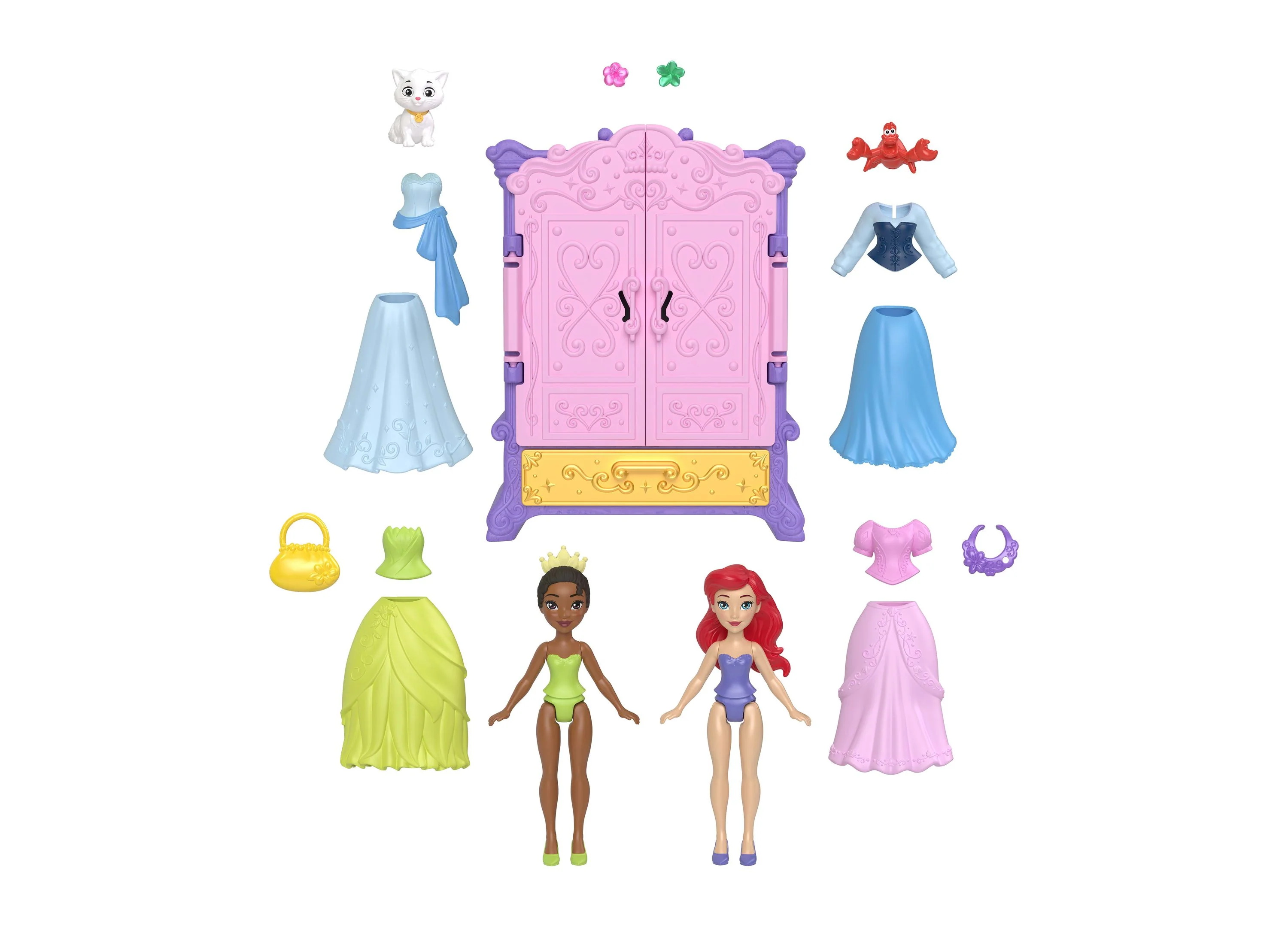 Disney Princess Royal Wardrobe Set - Ariel and Tiana Dolls - Image 4