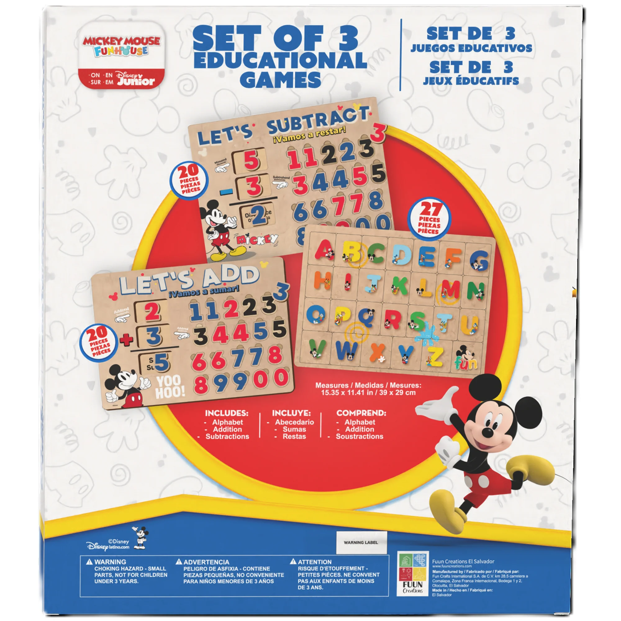 Disney Mickey Mouse 3-In-1 Wooden Puzzle Set - 65 Pieces - Image 3