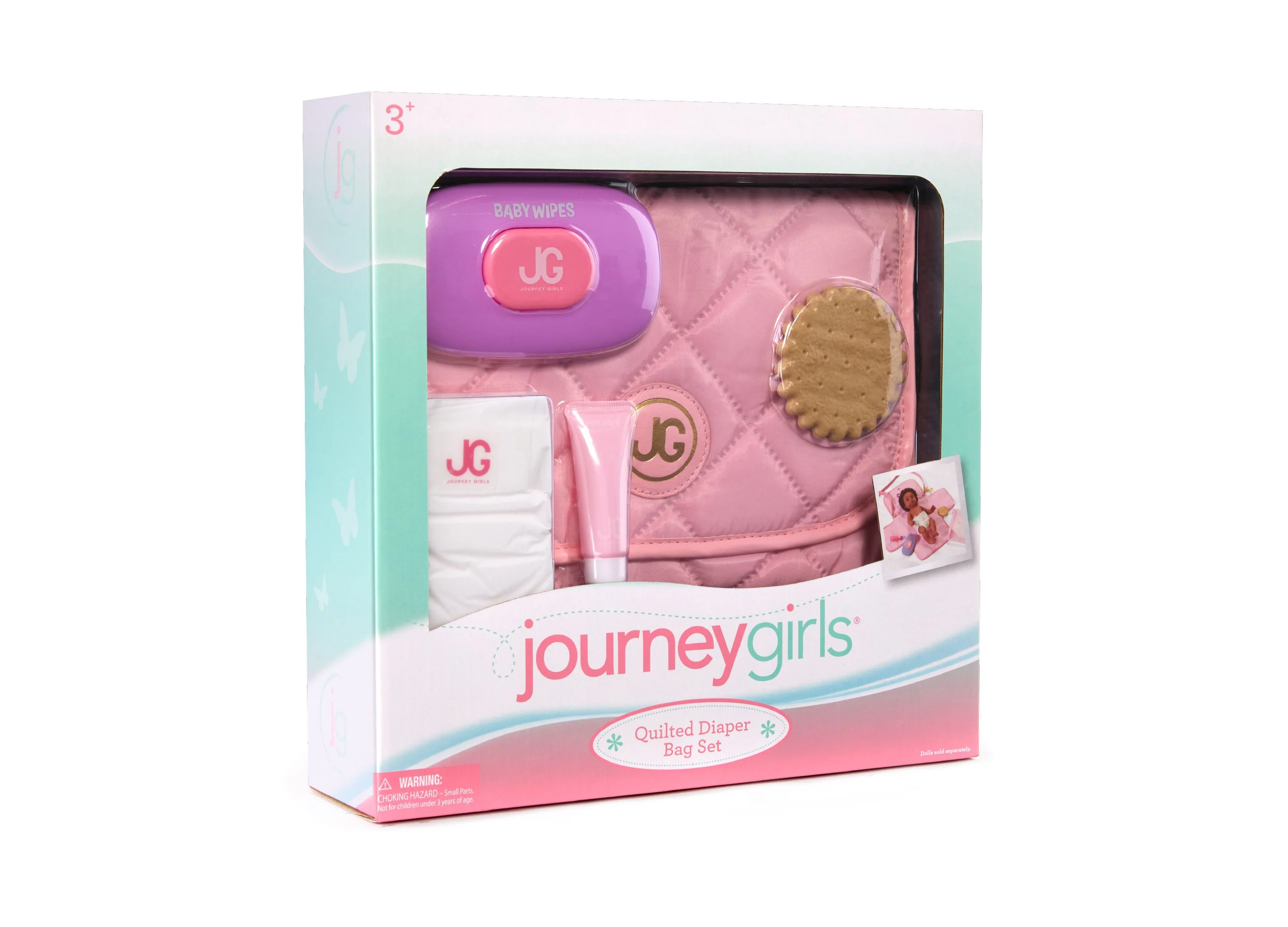 Journey Girls Quilted Designer-Inspired Doll Diaper Bag Playset - Image 2