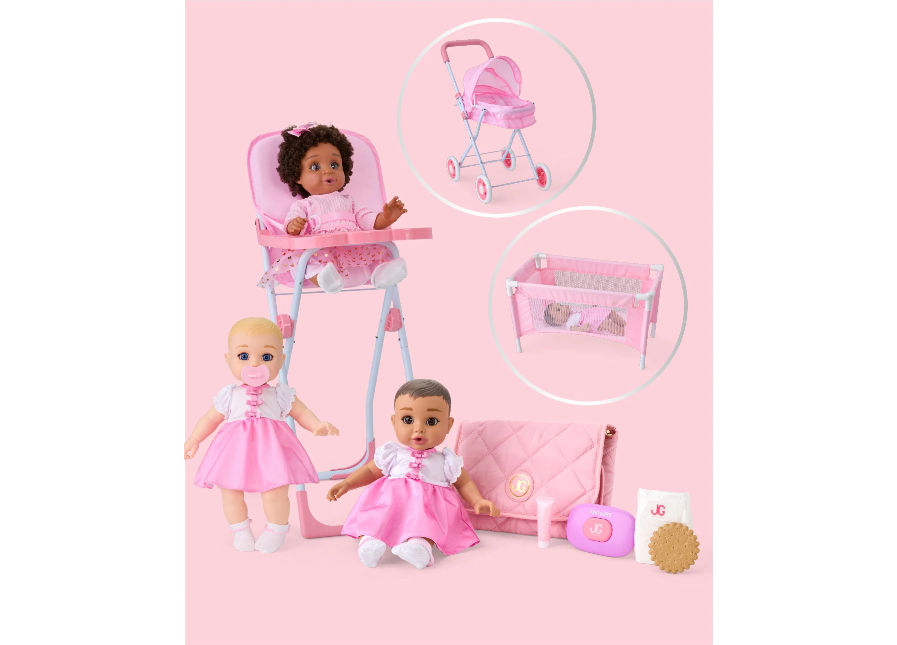 Journey Girls Highchair Playset for 14-inch Dolls - Pastel Pink - Image 3