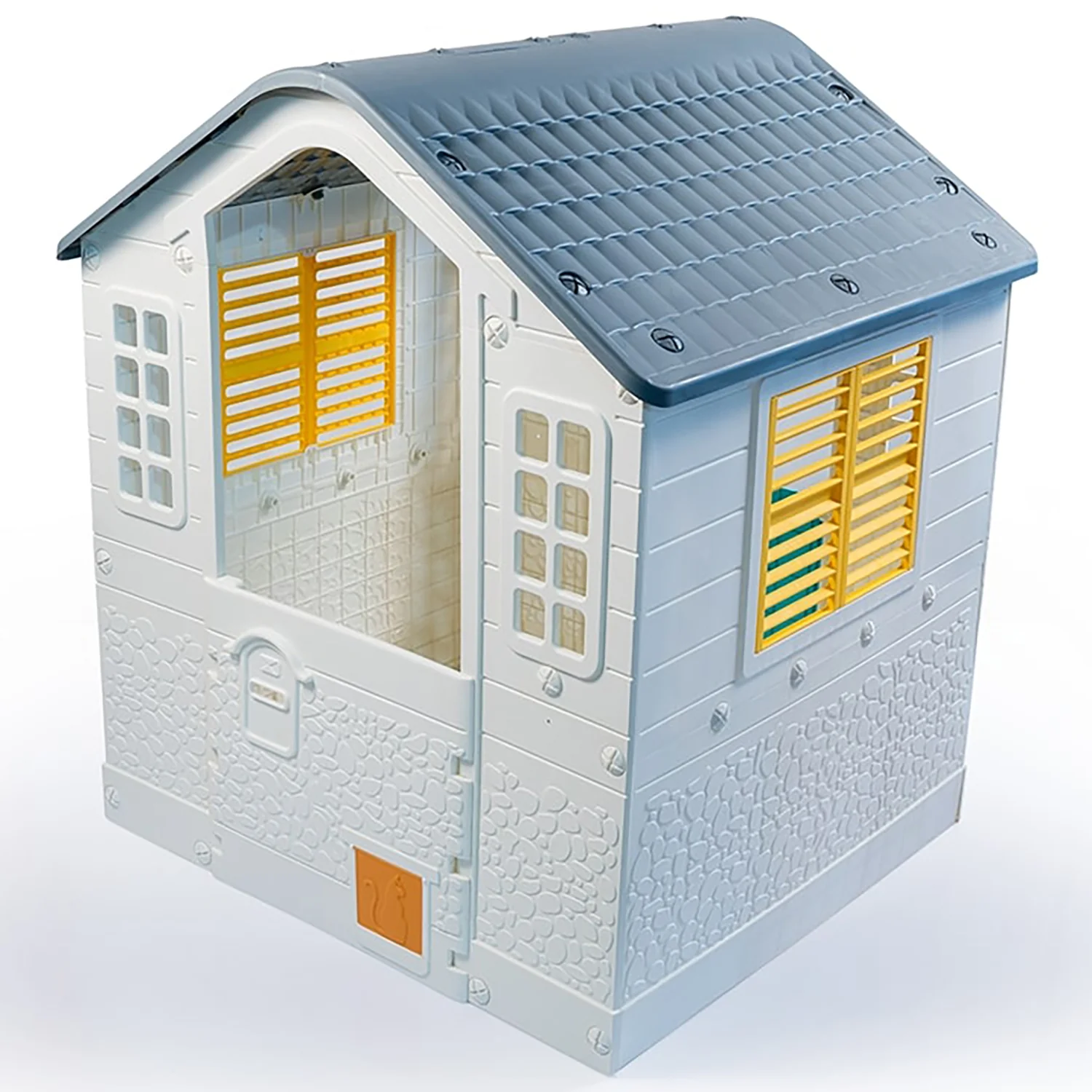 Dolu My First Cottage Playhouse - Vibrant White, Green, Yellow - Image 5
