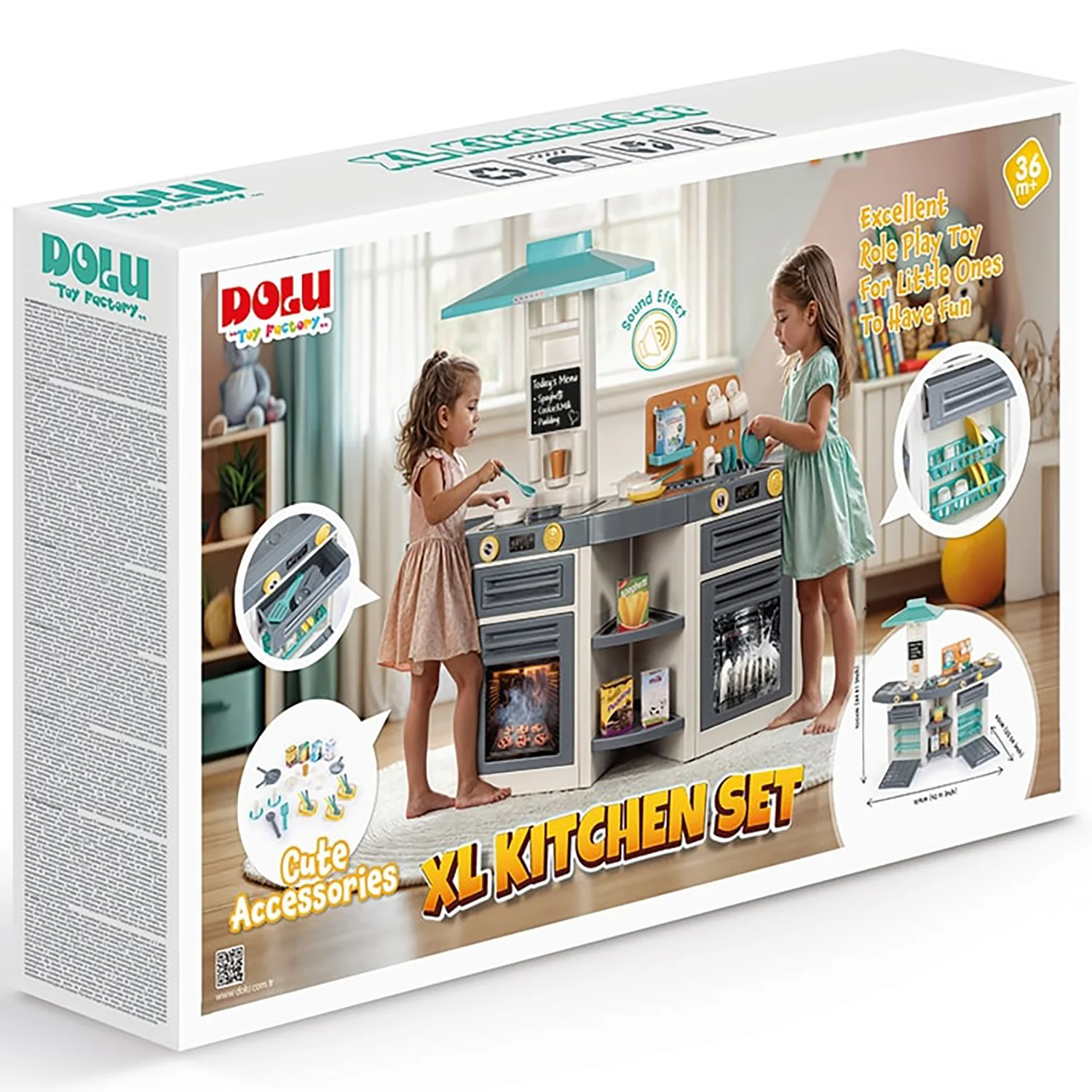 Dolu XL Kitchen Playset - Multicolor 37pc Cooking Center for Kids 3+ - Image 3
