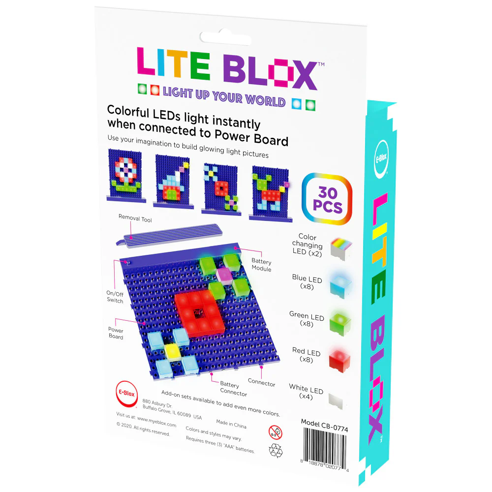 E-Blox Lite Blox - Build Your Own Light-Up Mosaics, 30pcs - Image 3