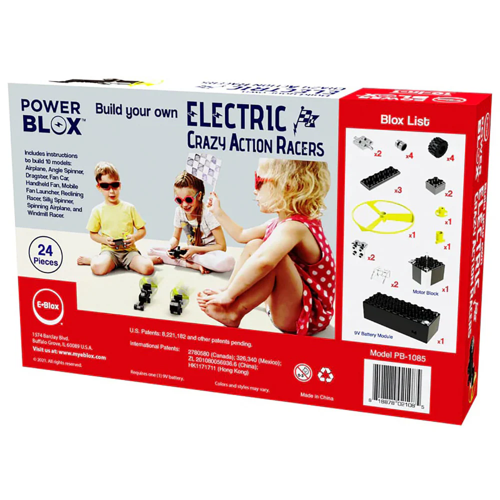 E-Blox Power Blox 10-in-1 Electric Crazy Action Racers Building Set - 24pcs, For Kids Aged 8+ - Image 2