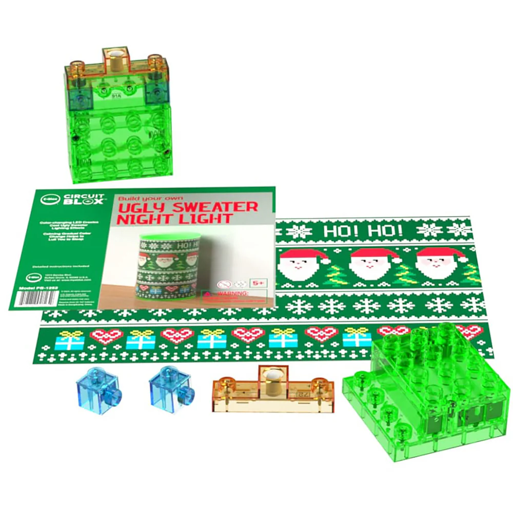 E-Blox Power Blox BYO Ugly Sweater Holiday Night Light for Kids - Image 2