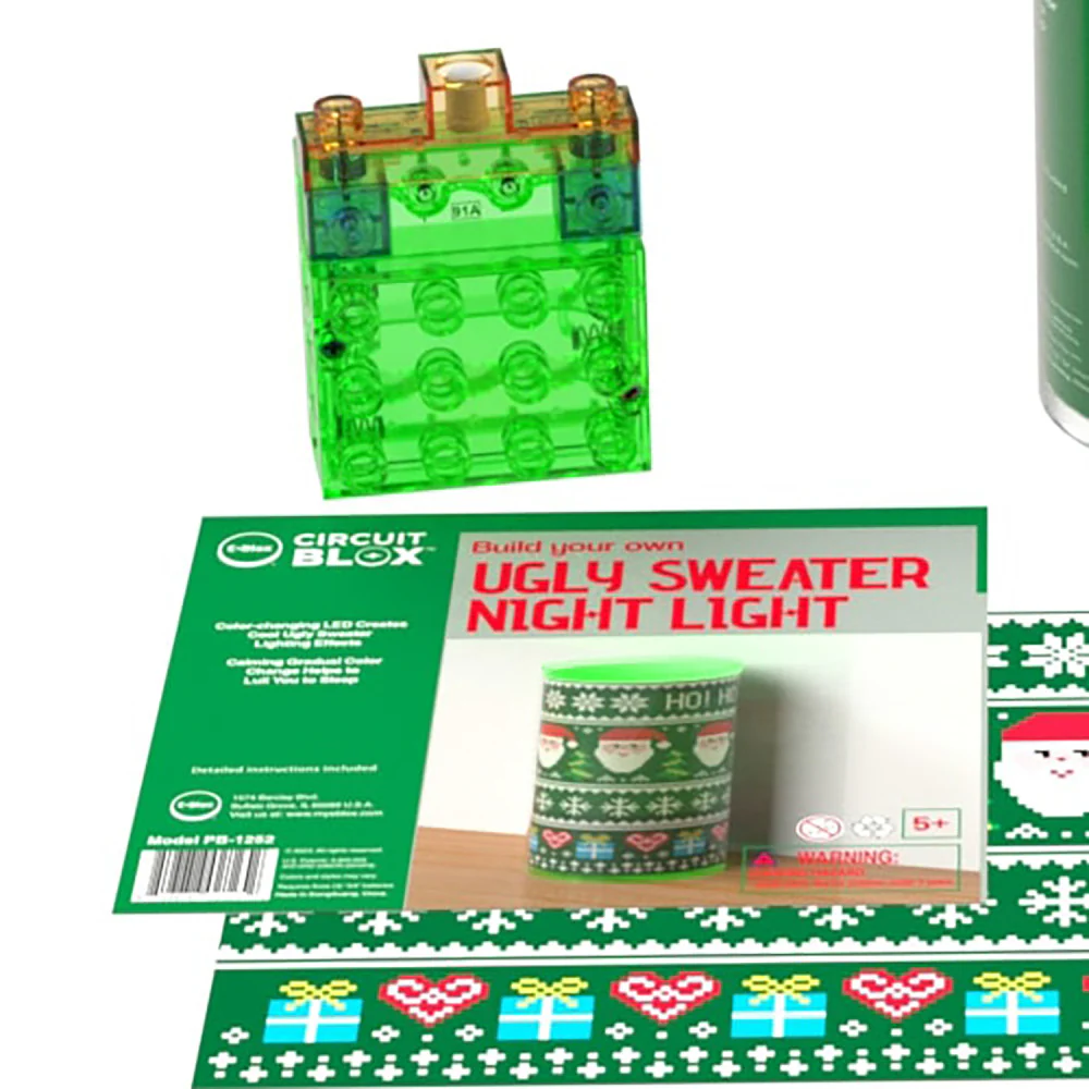 E-Blox Power Blox BYO Ugly Sweater Holiday Night Light for Kids - Image 3