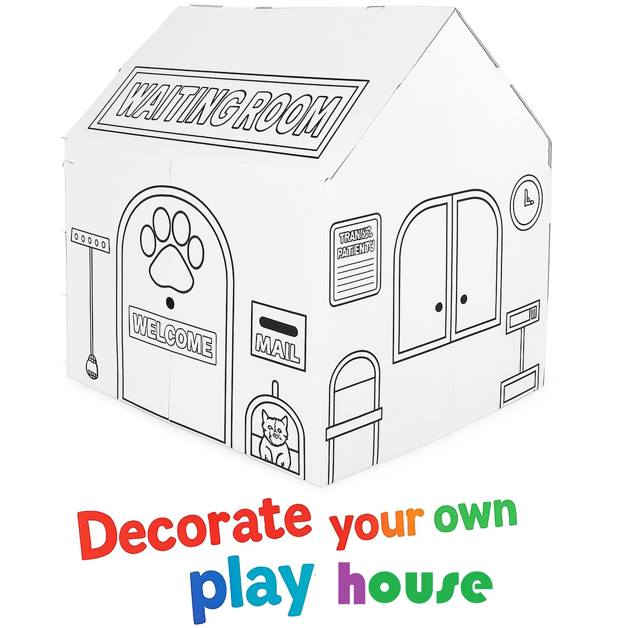 Easy Playhouse Animal Hospital DIY Cardboard Craft Playhouse - Image 3