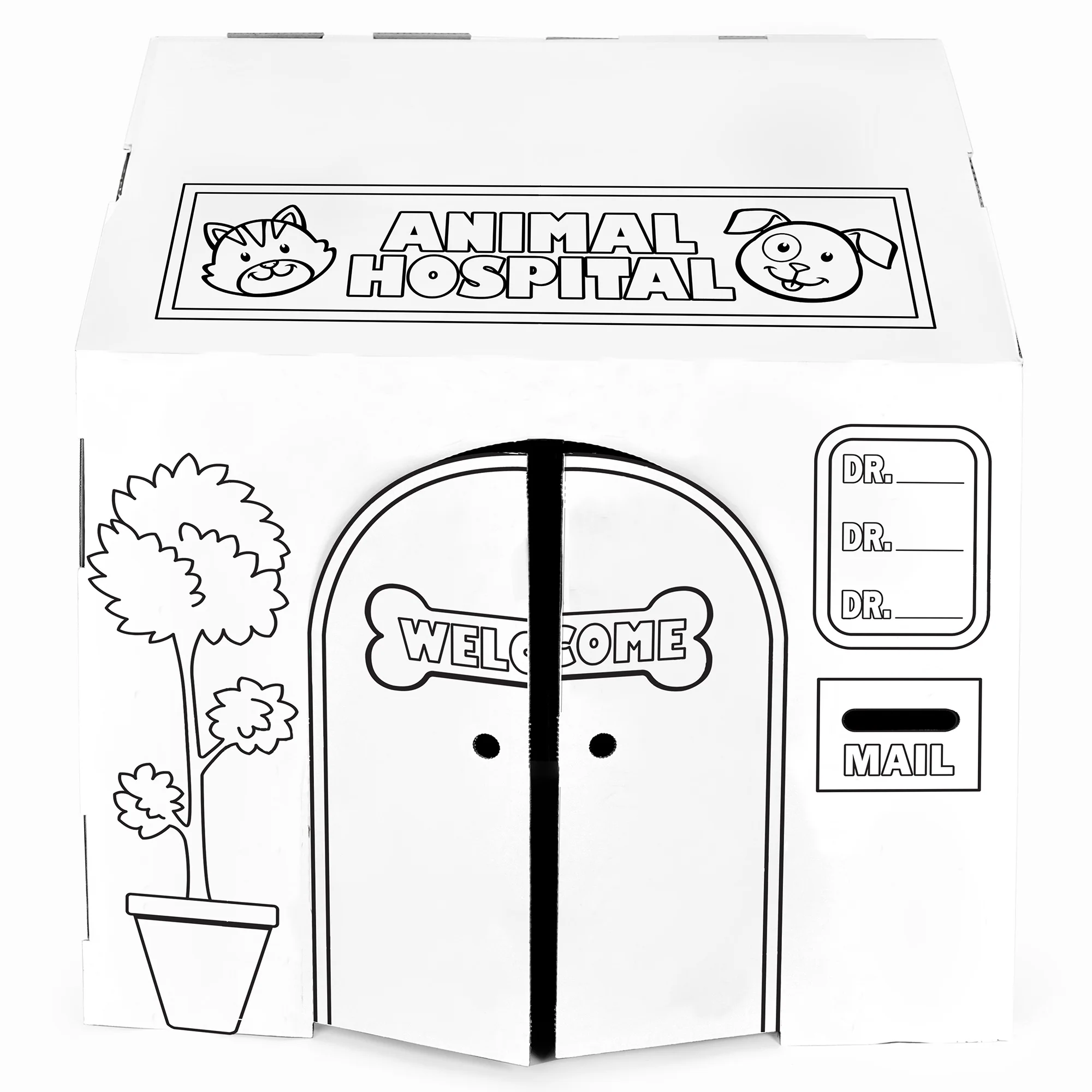 Easy Playhouse Animal Hospital DIY Cardboard Craft Playhouse - Image 5