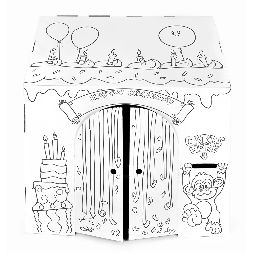 Easy Playhouse Birthday Art & Craft Cardboard Fort for Kids - Image 2