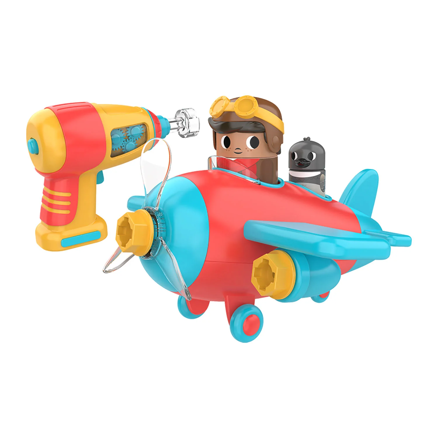Educational Insights Design & Drill Bolt Buddies Plane - Kid-Safe Toy Drill - Image 4