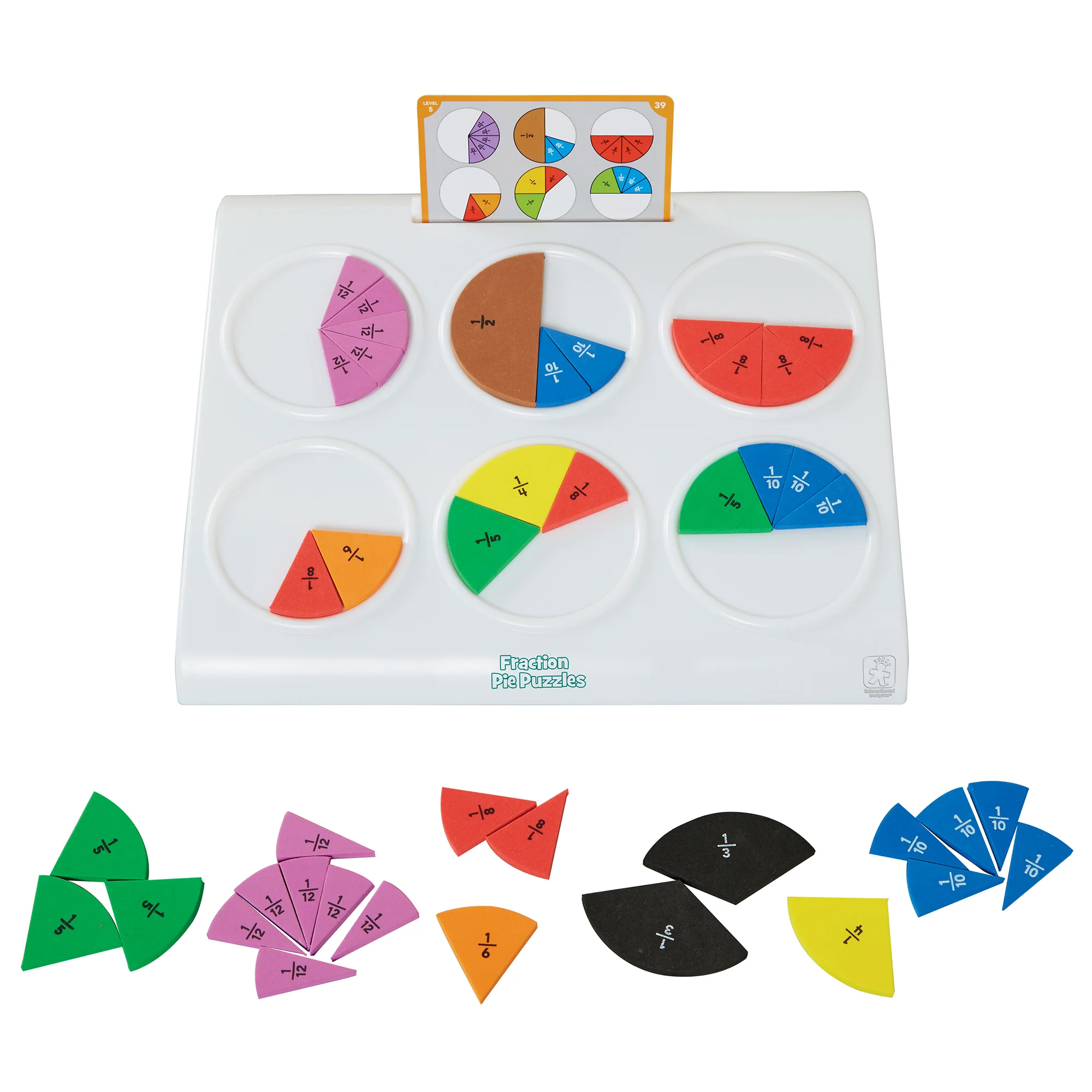 Educational Insights Fraction Pie Puzzles - Engaging Math Learning Toy - Image 2
