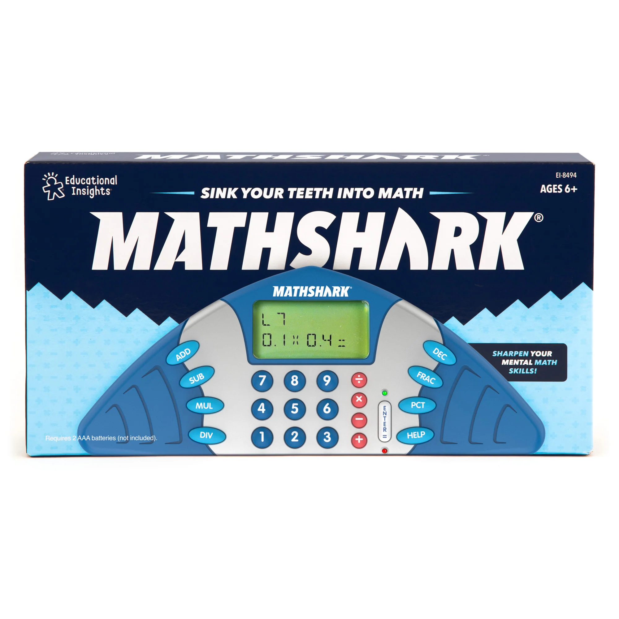 Educational Insights MathShark Handheld Electronic Math Game for Kids - Image 2