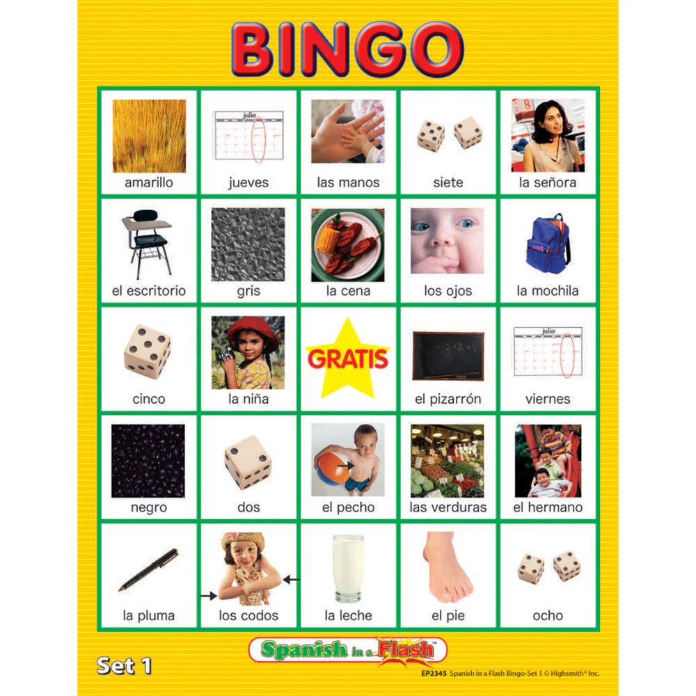 Edupress Spanish in a Flash Bingo Game Set 1 - Educational Learning Toy - Image 3