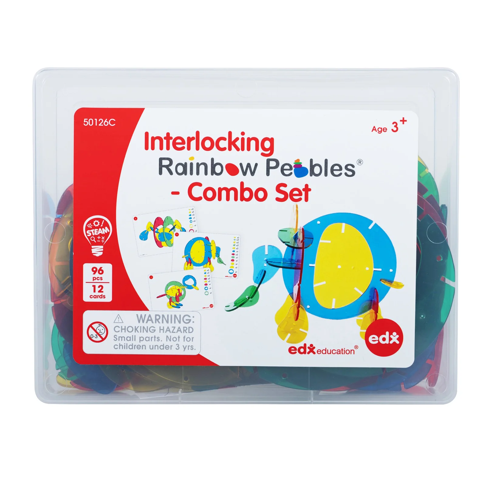 edxeducation Interlocking Rainbow Pebbles - Creative Building Set - Image 2