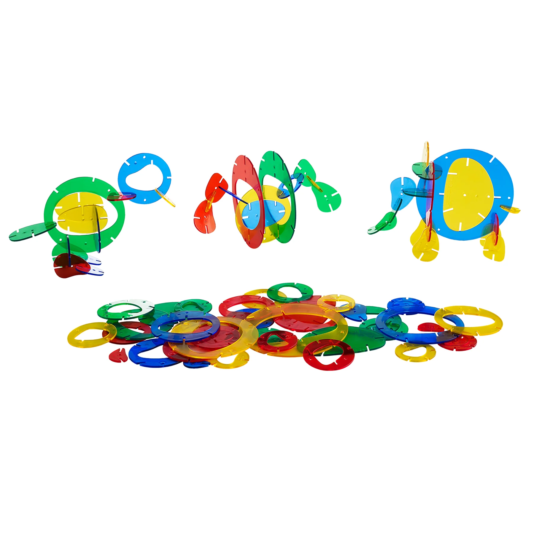 edxeducation Interlocking Rainbow Pebbles - Creative Building Set - Image 3