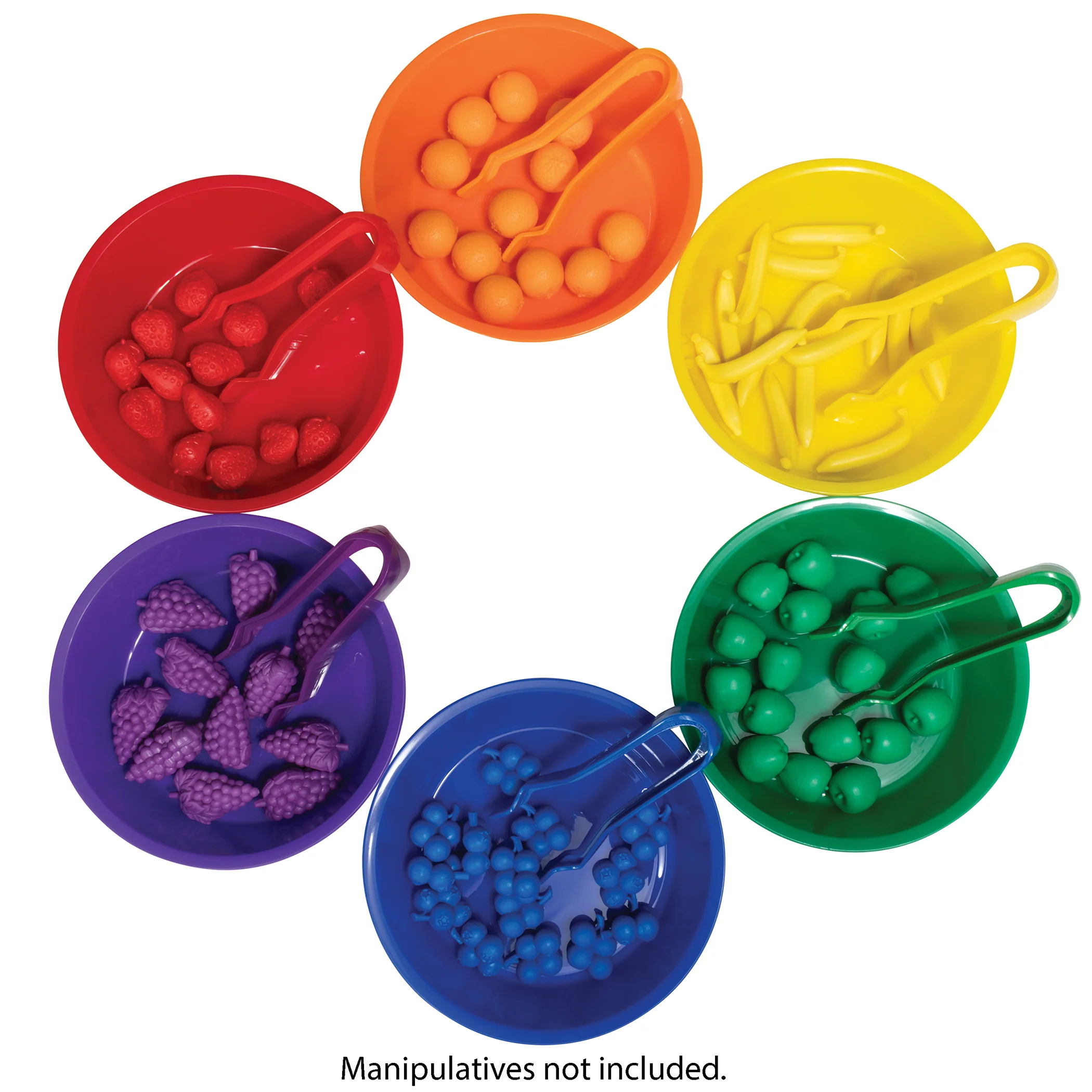 edxeducation Colorful Sorting Bowls & Tweezers Playset - 18m+ - 6 Vibrant Colors - Image 2