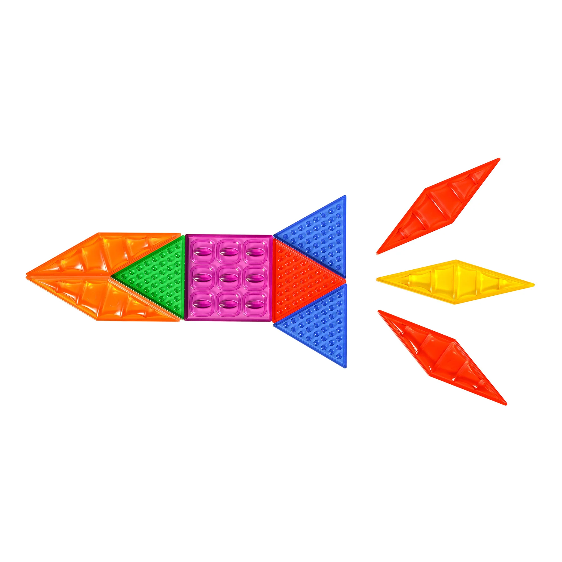 edxeducation Translucent Sensory Pattern Blocks - Tactile Exploration Set - Image 7