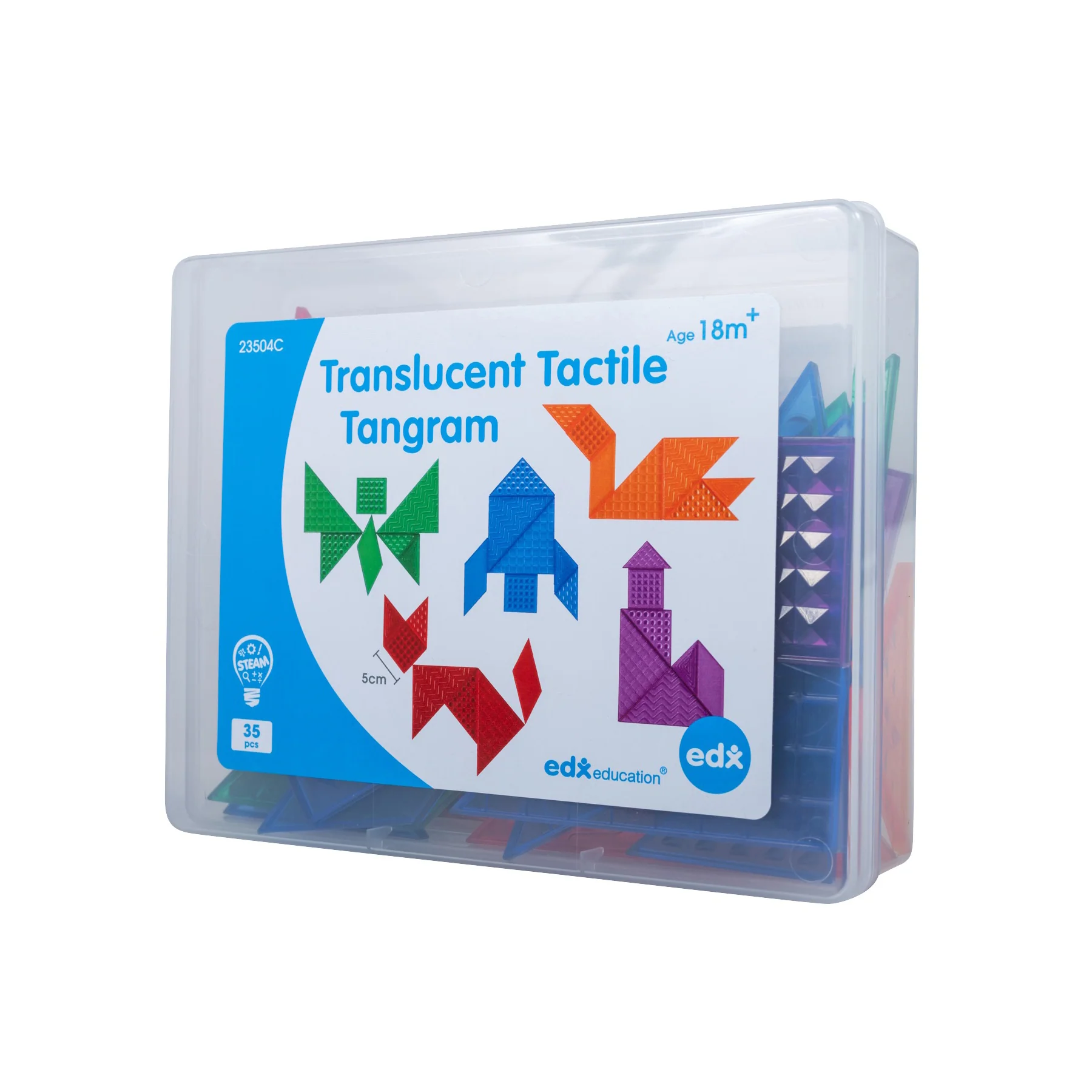 edxeducation Translucent Tactile Tangrams - Sensory Exploration Set - Image 3
