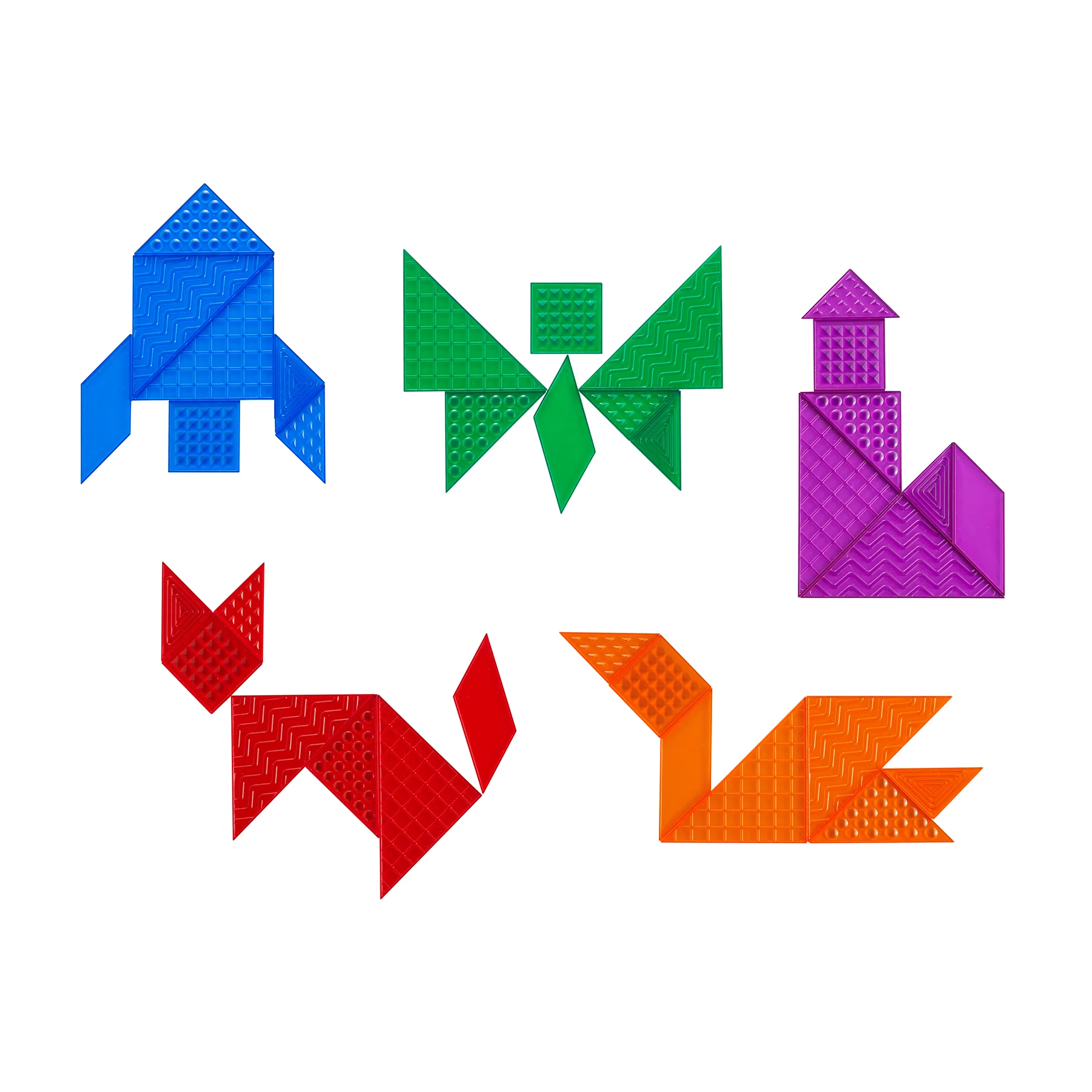 edxeducation Translucent Tactile Tangrams - Sensory Exploration Set - Image 4