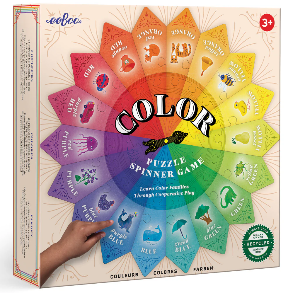 eeBoo Color Puzzle Spinner Game - Educational Toy, 24 Pieces, Ages 3+