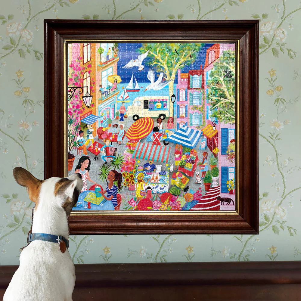 eeBoo Piece and Love Marketplace in France Jigsaw Puzzle - 1000 pc - Image 4