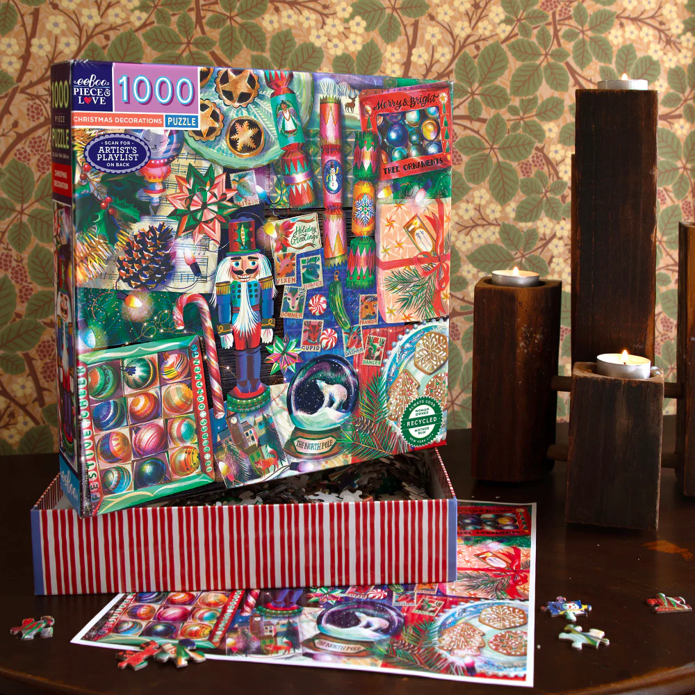 eeBoo Piece & Love Christmas Decorations Jigsaw Puzzle - 1000 pc - Image 4