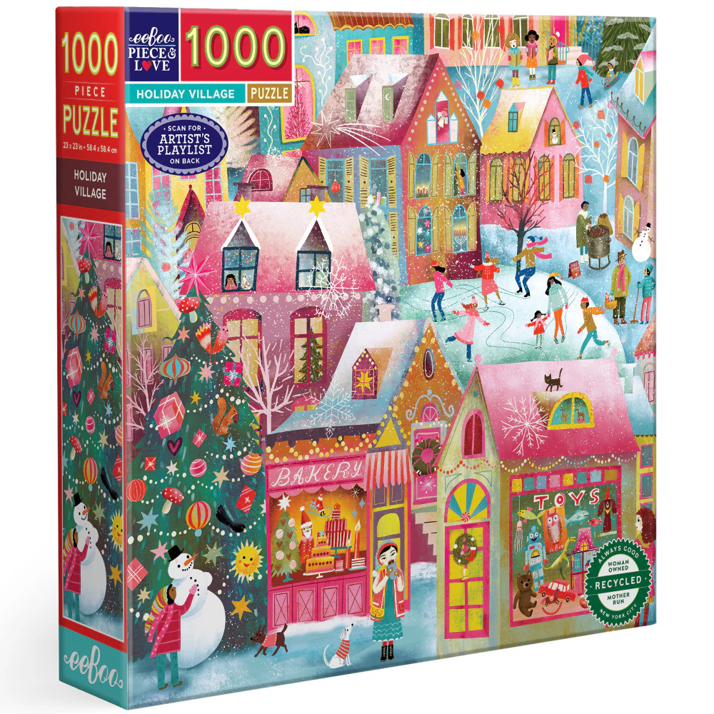 eeBoo Piece & Love Holiday Village 1000-Piece Puzzle