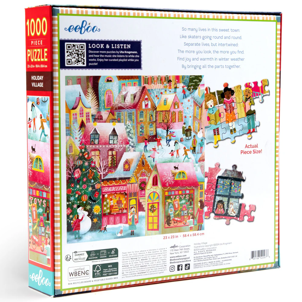 eeBoo Piece & Love Holiday Village 1000-Piece Puzzle - Image 2